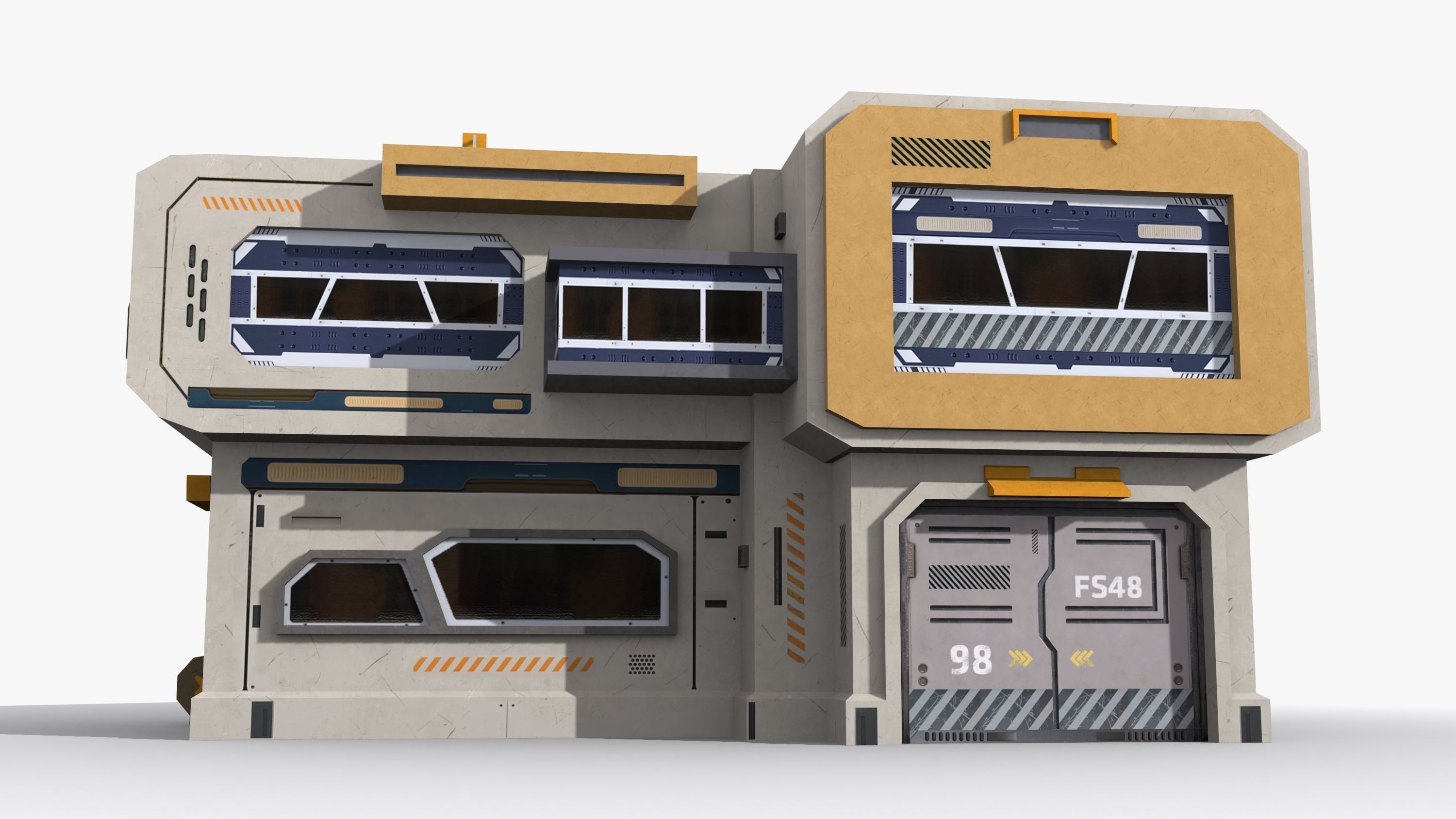 Sci-Fi Industrial x17 Low-poly 3D model_1