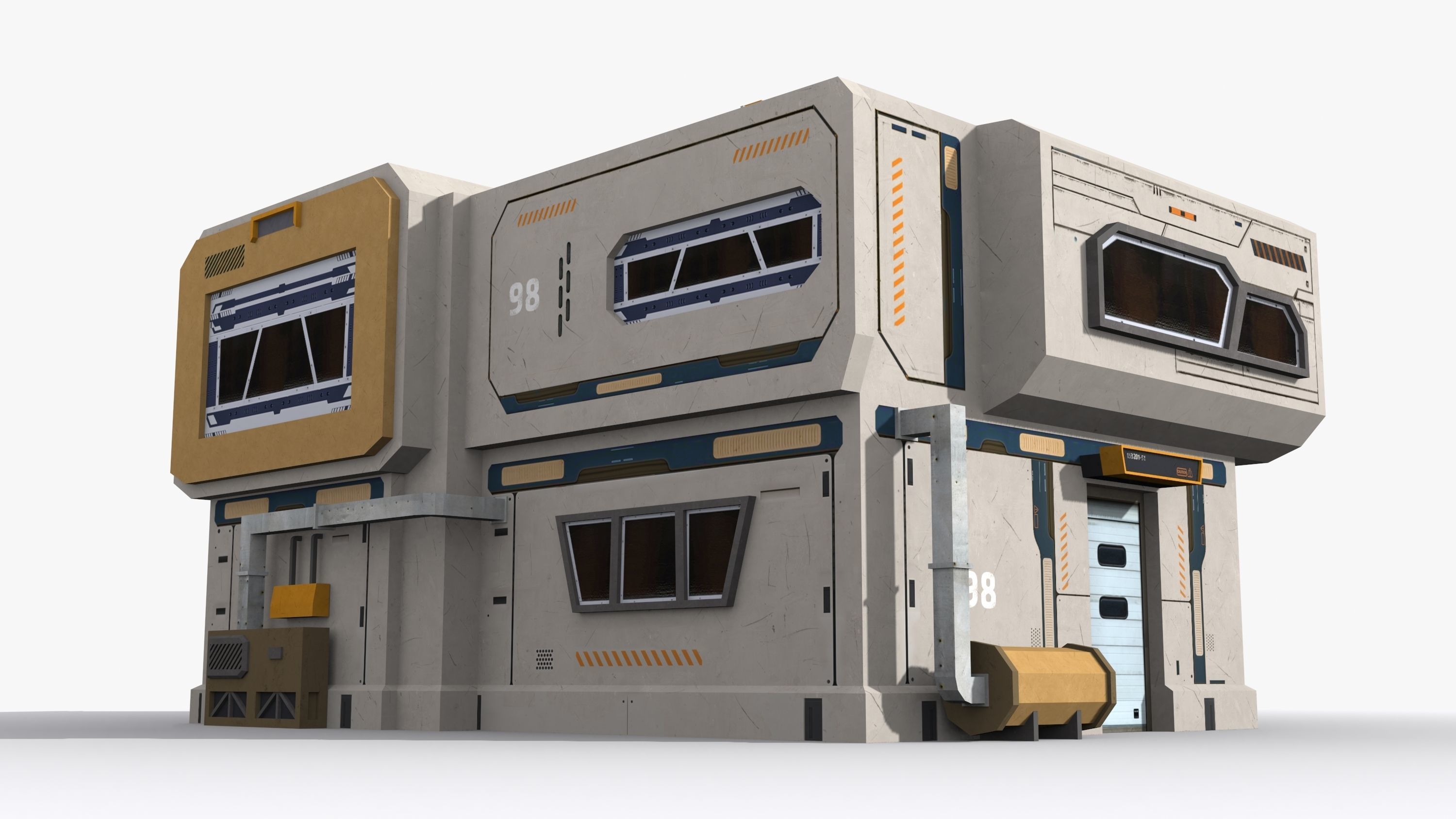 Sci-Fi Industrial x17 Low-poly 3D model_4