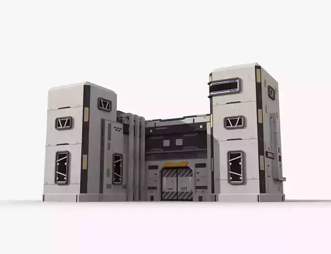 Sci-Fi Industrial x18 Low-poly 3D model