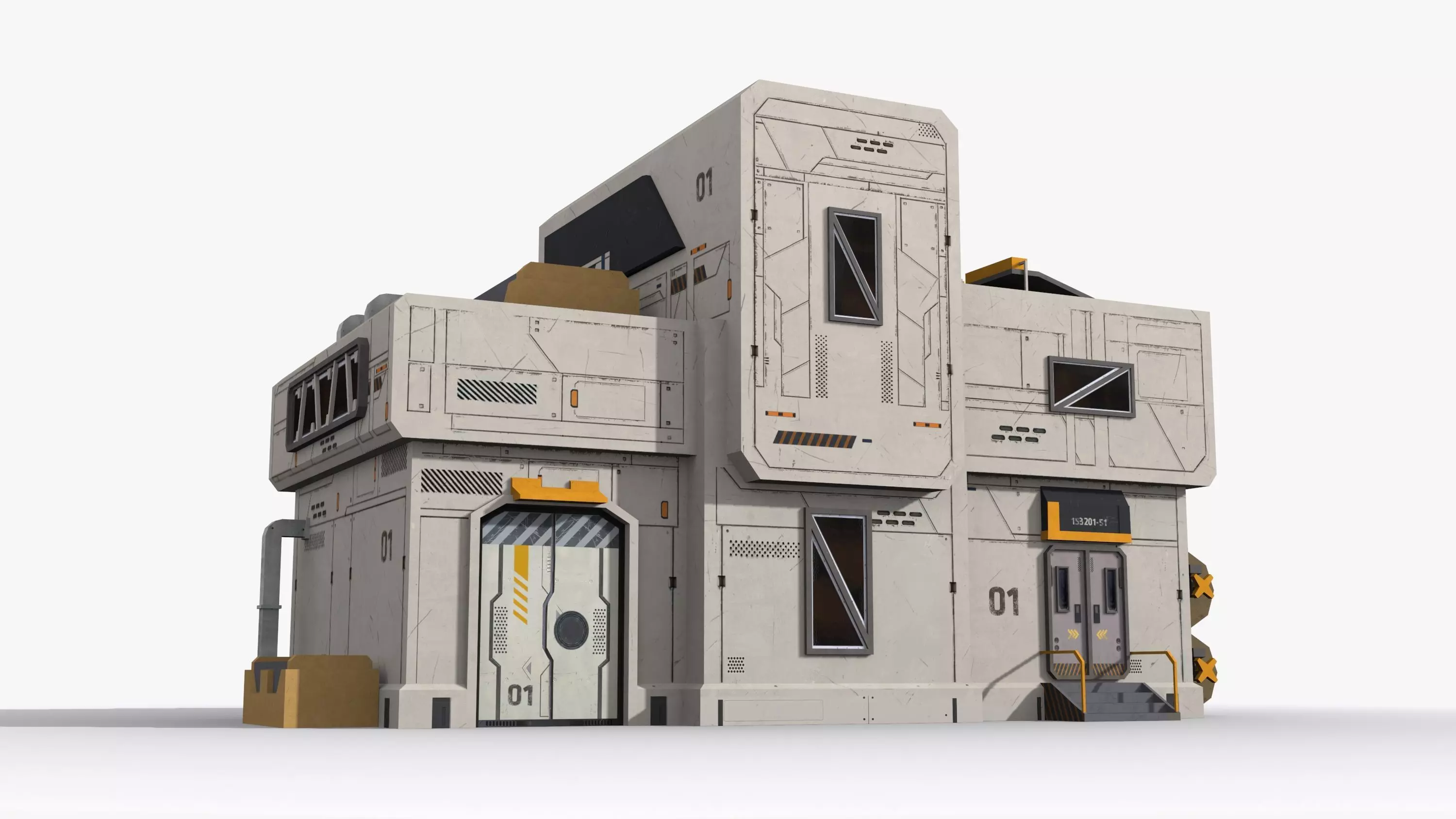 Sci-Fi Industrial x20 Low-poly 3D model_0