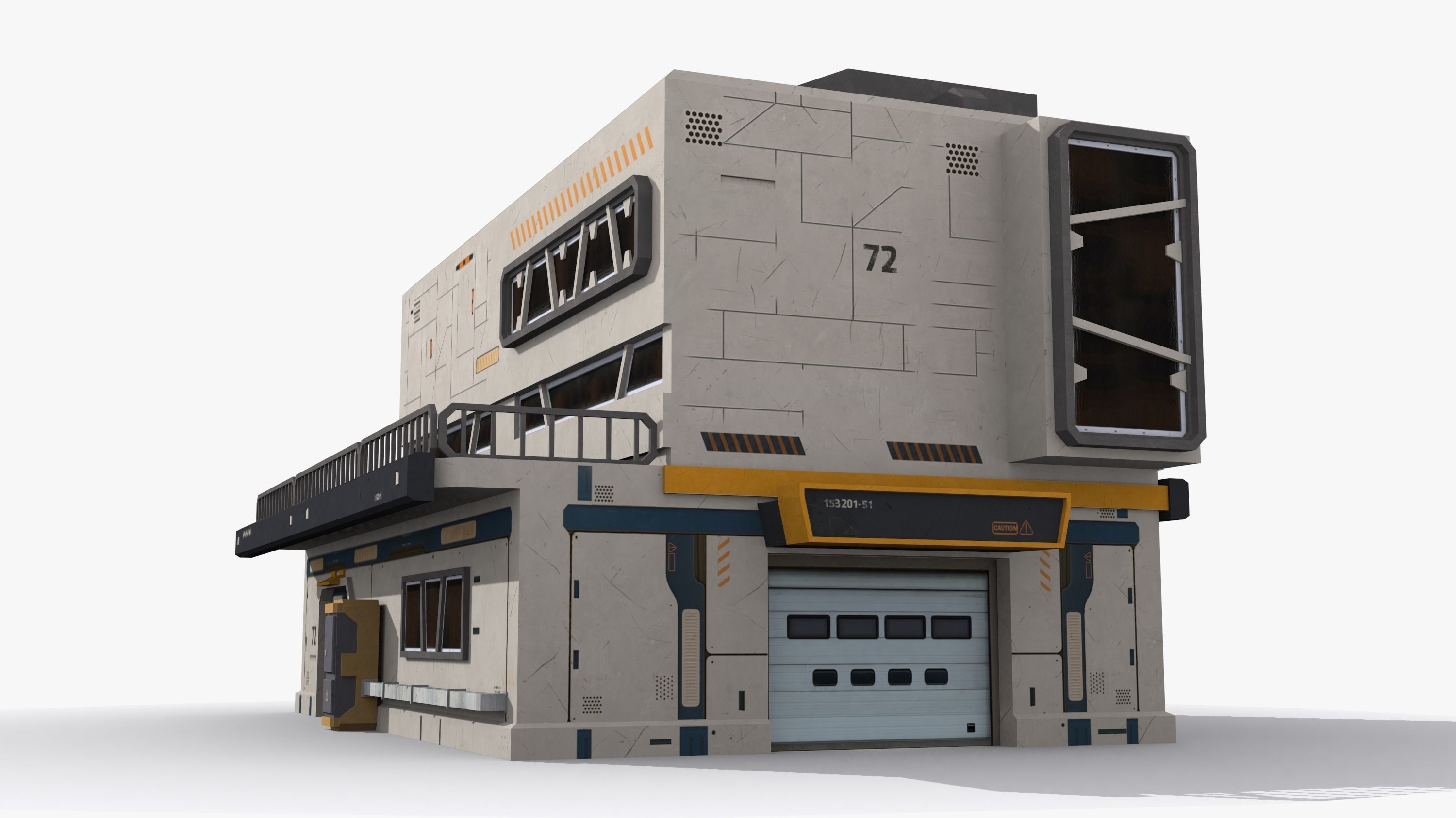 Sci-Fi Industrial x21 Low-poly 3D model_3