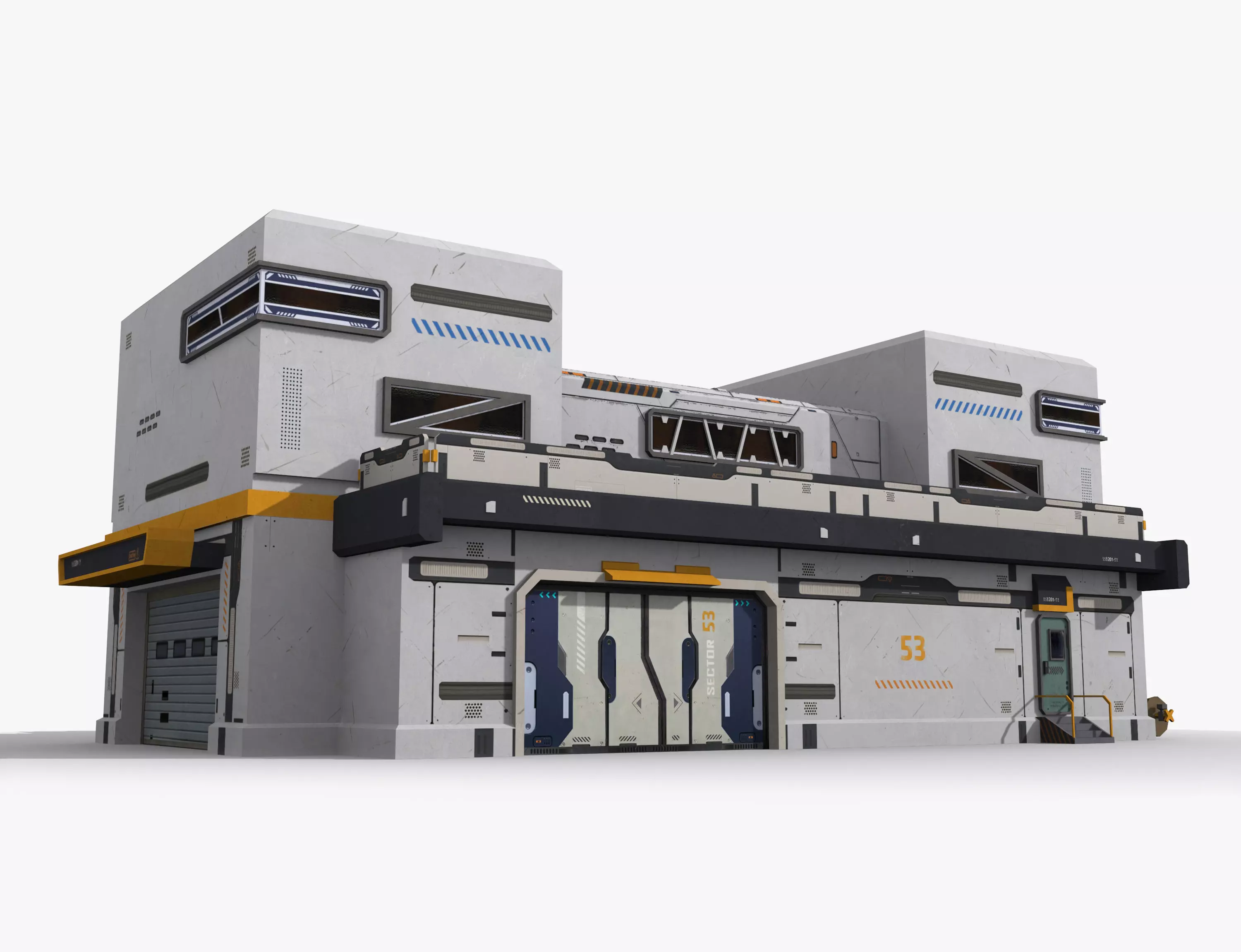 Factory Sci-Fi Industrial x22 Low-poly 3D model_0