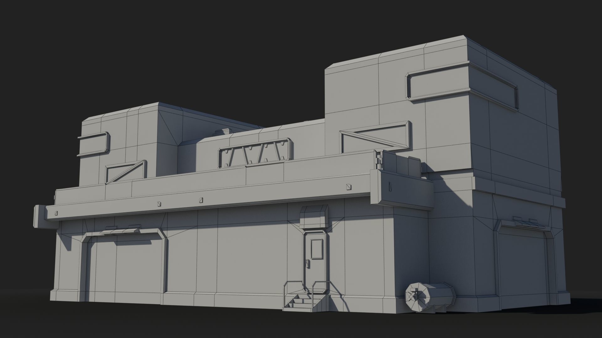 Factory Sci-Fi Industrial x22 Low-poly 3D model_7