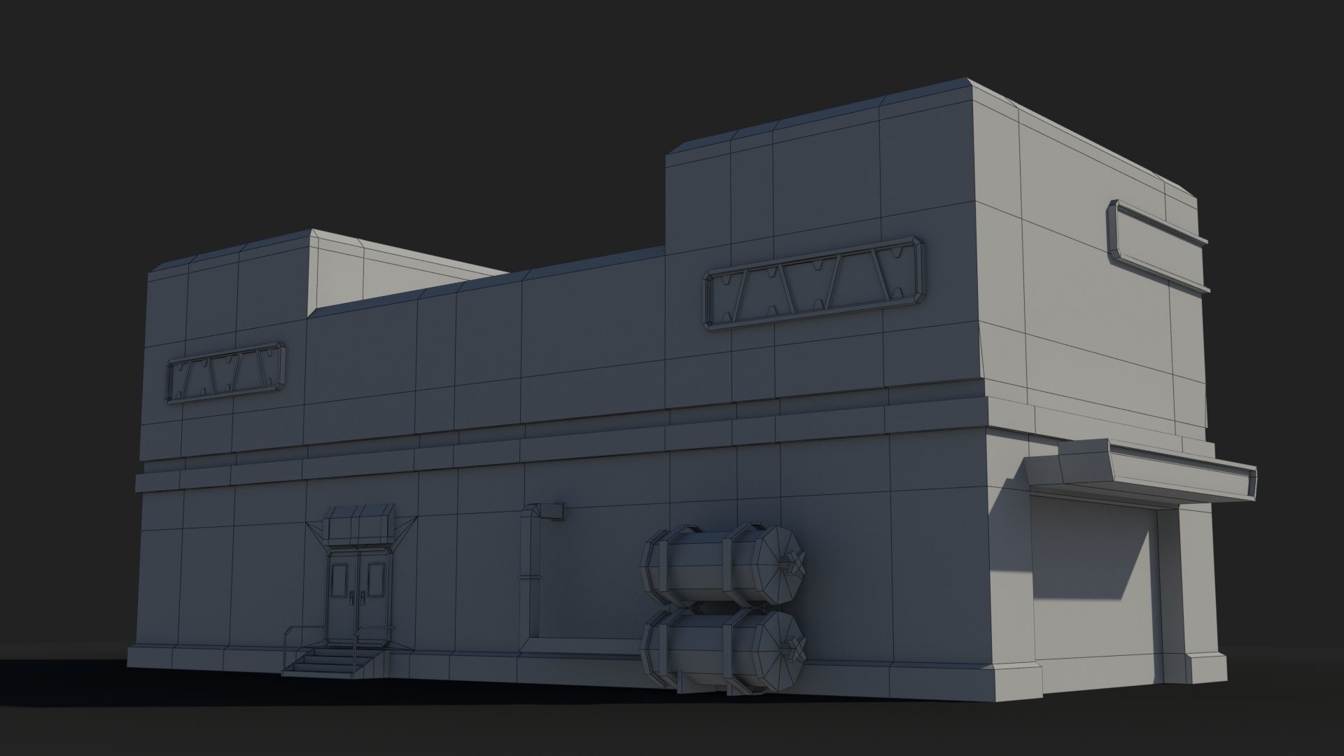 Factory Sci-Fi Industrial x22 Low-poly 3D model_9