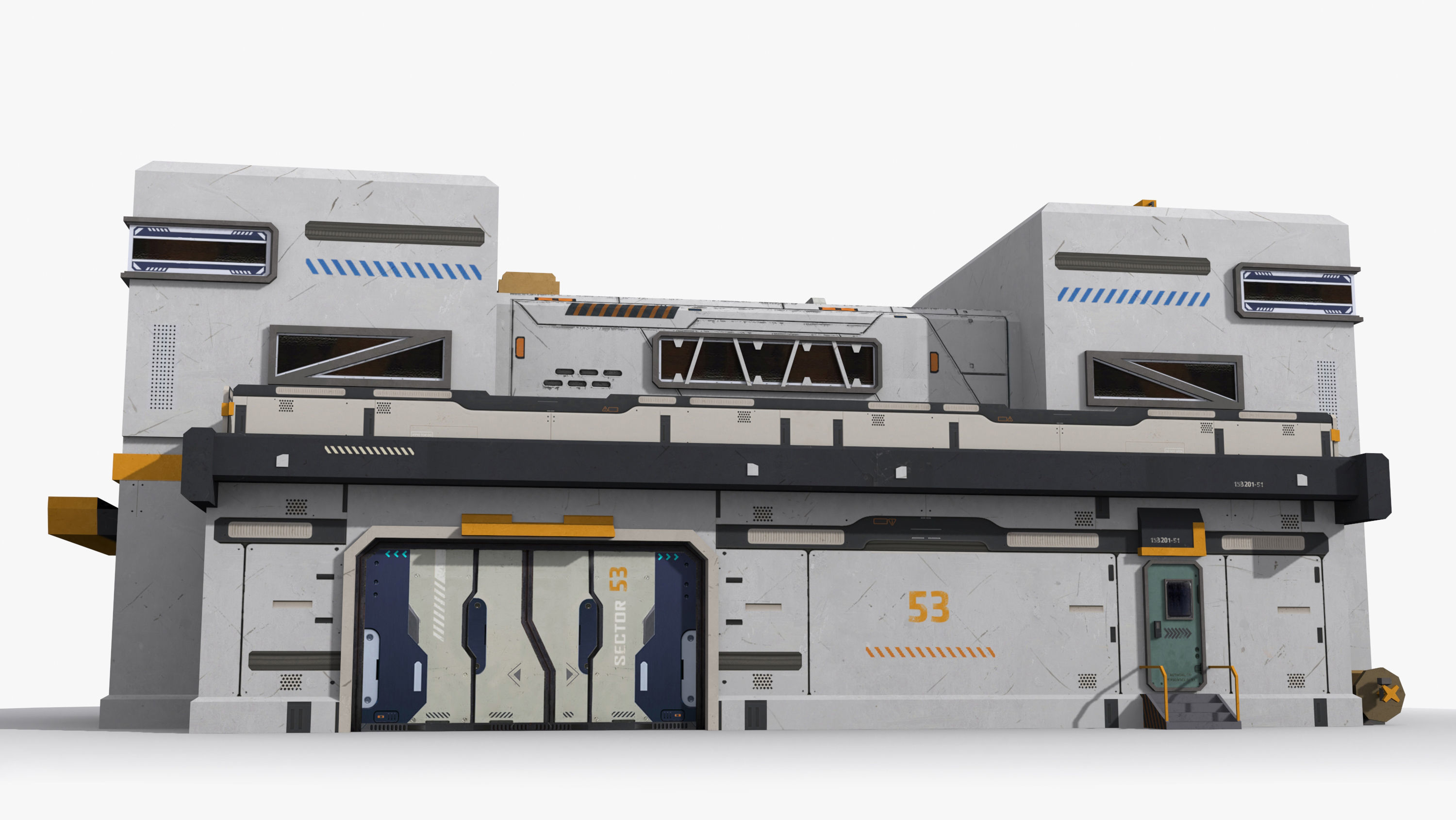 Factory Sci-Fi Industrial x22 Low-poly 3D model_1