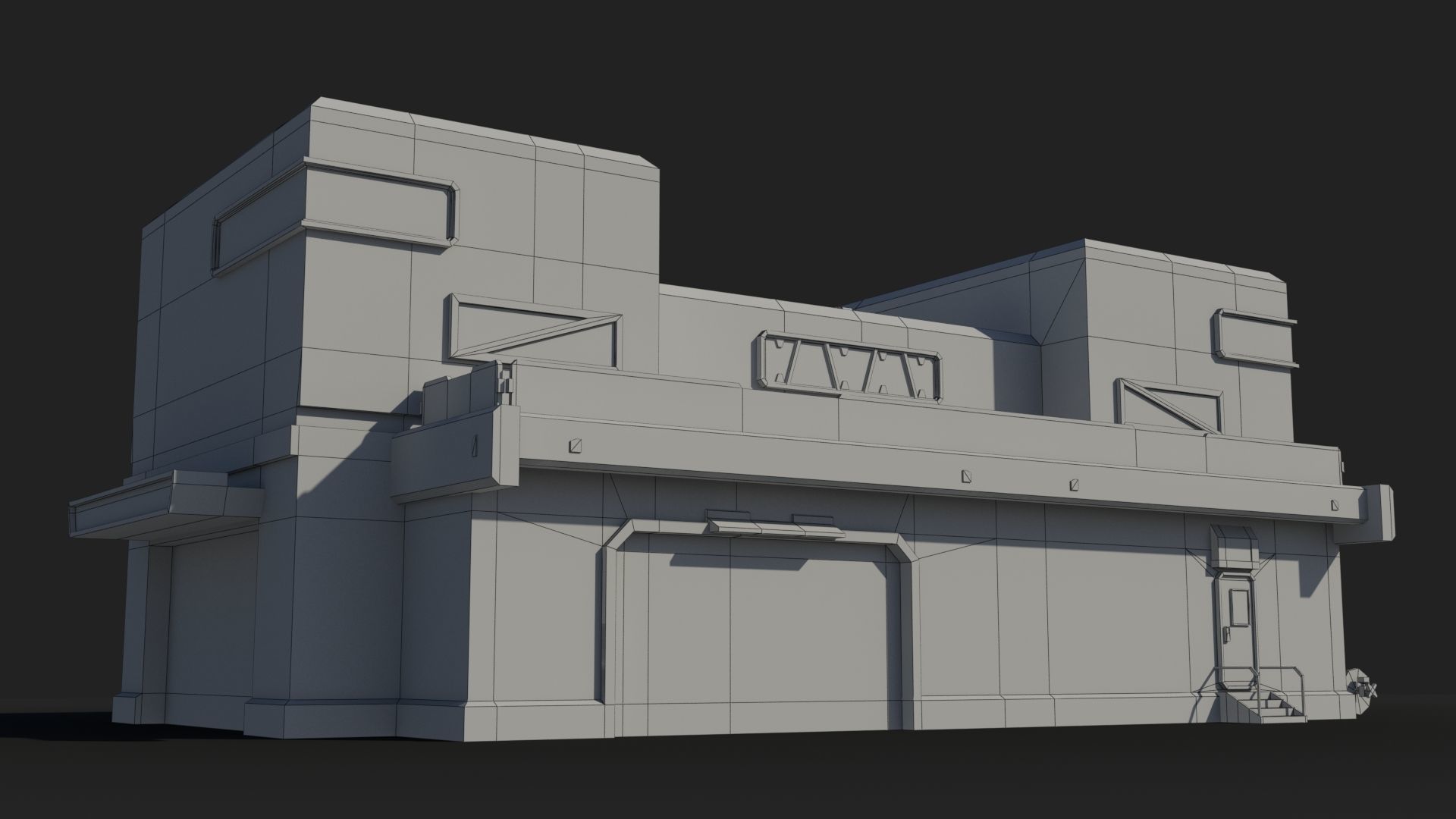 Factory Sci-Fi Industrial x22 Low-poly 3D model_5