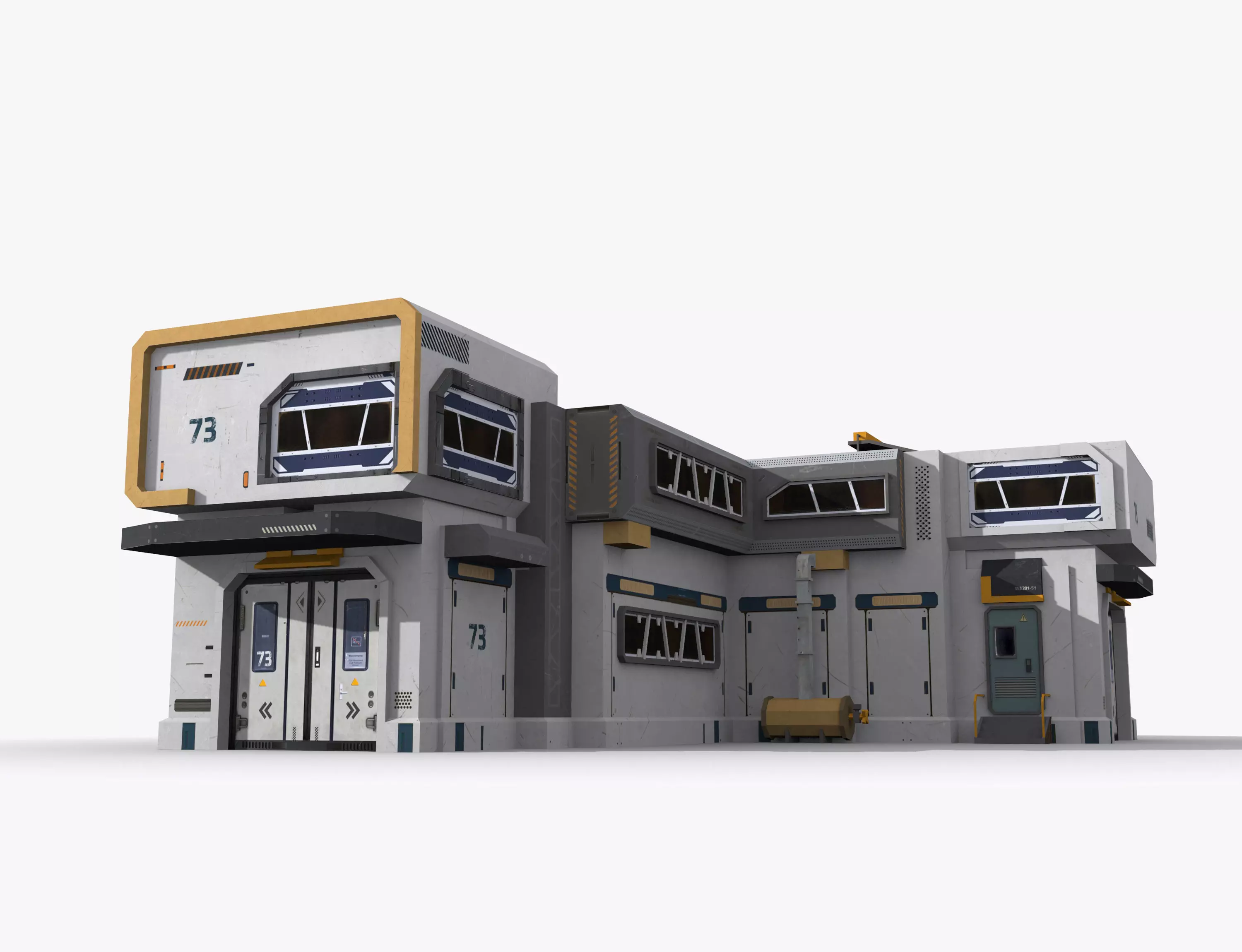Sci-Fi Industrial x23 Low-poly 3D model_0