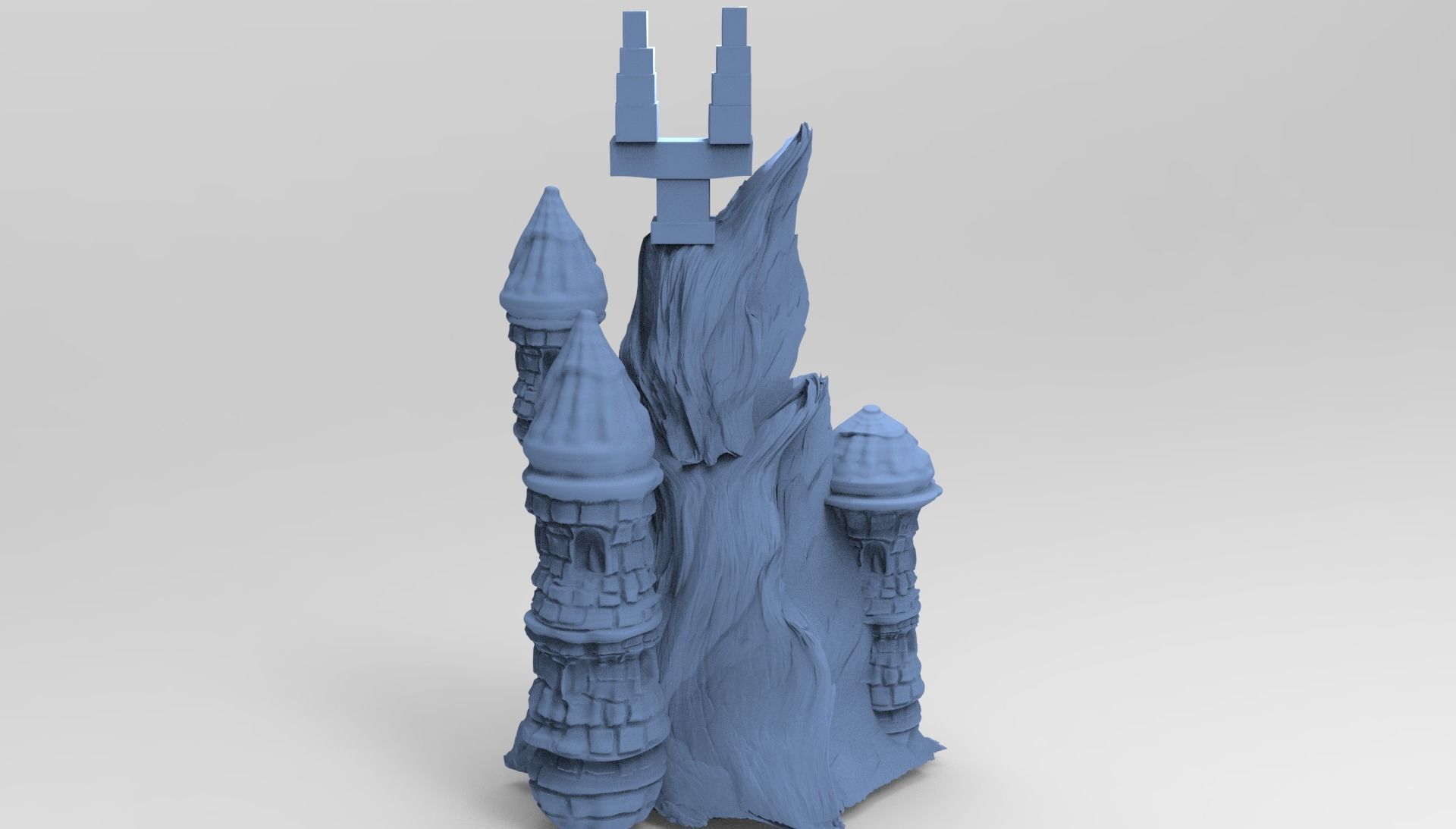 Darkstar Winter stylised mountain goblin castle 3D model_1