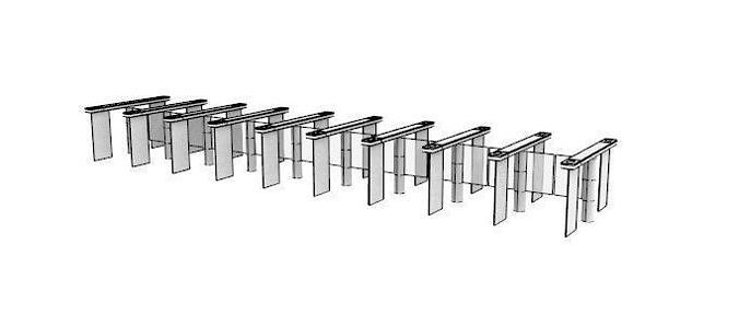 Office building security gate 3D model