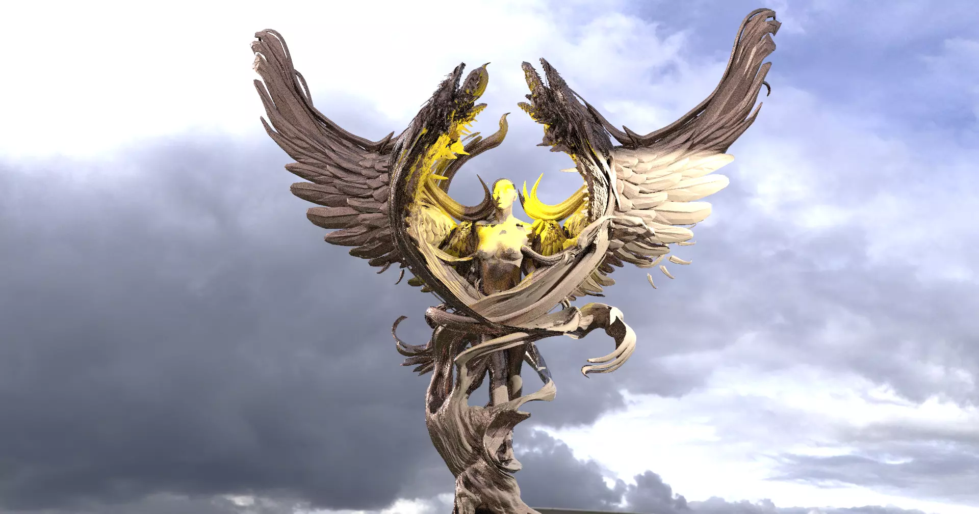 Dantes Lust ascention statue 3D model_0