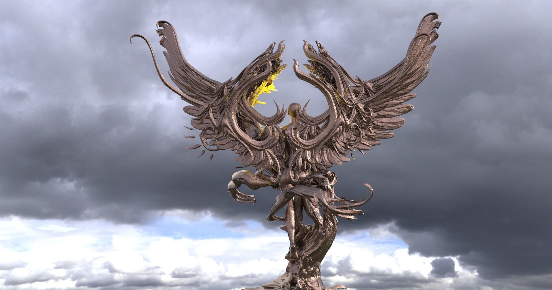 Dantes Lust ascention statue 3D model_1