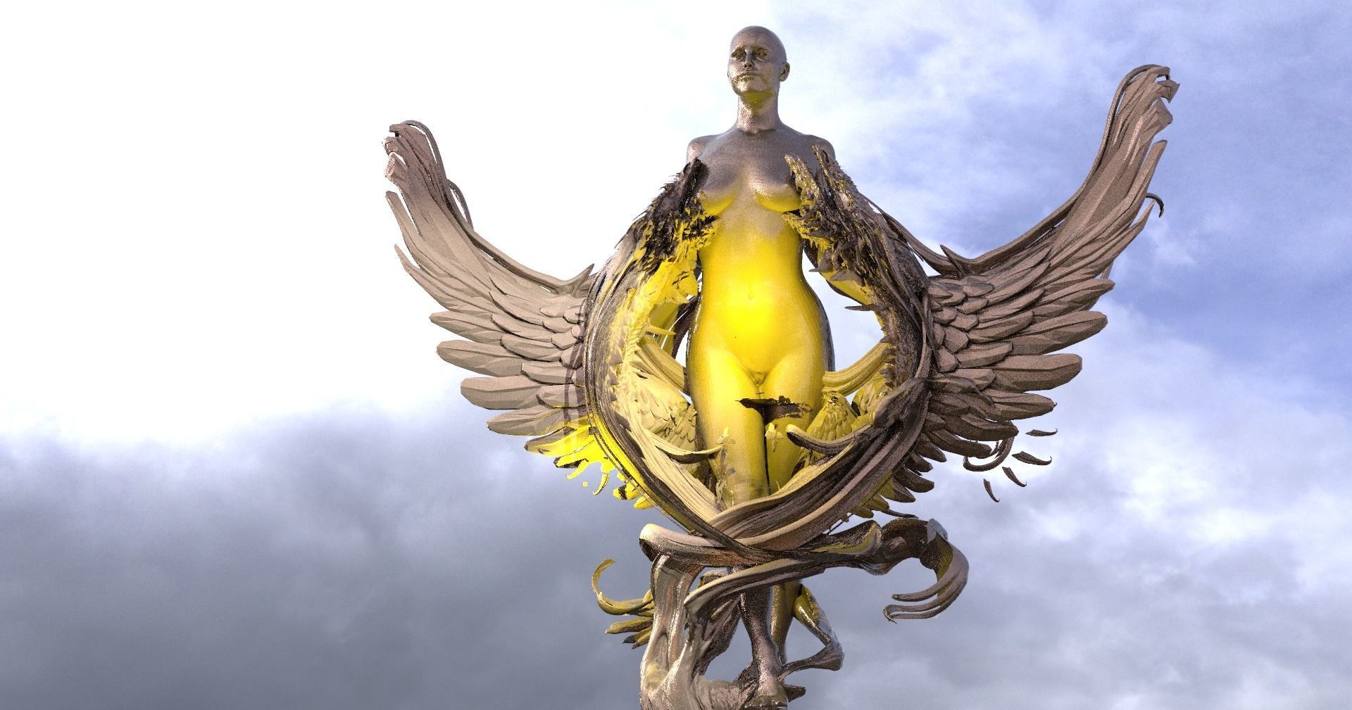 Dantes Queen Lust ascension statue  3D model_1