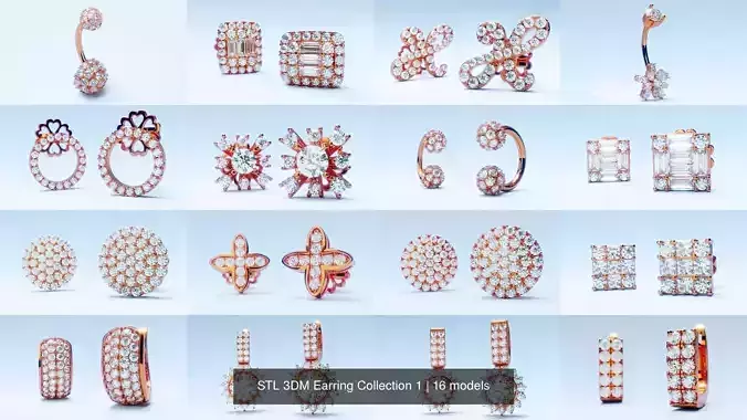 STL 3DM Earring Collection 1 