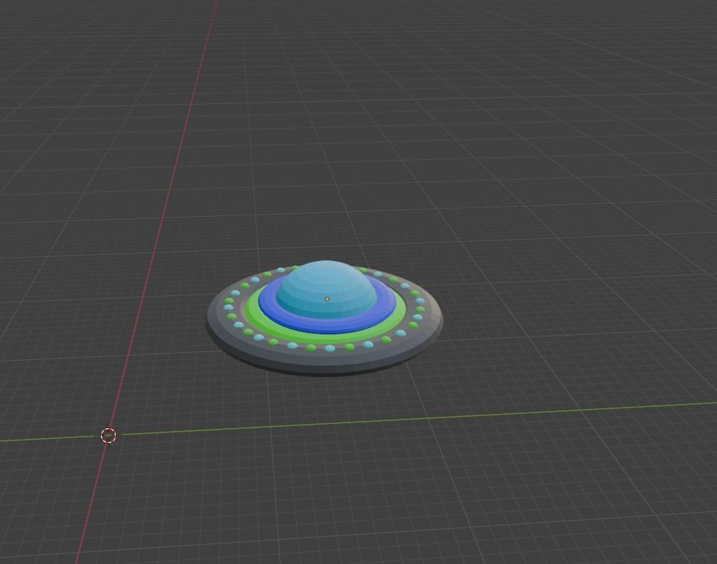 low polly ufo 3D model_2
