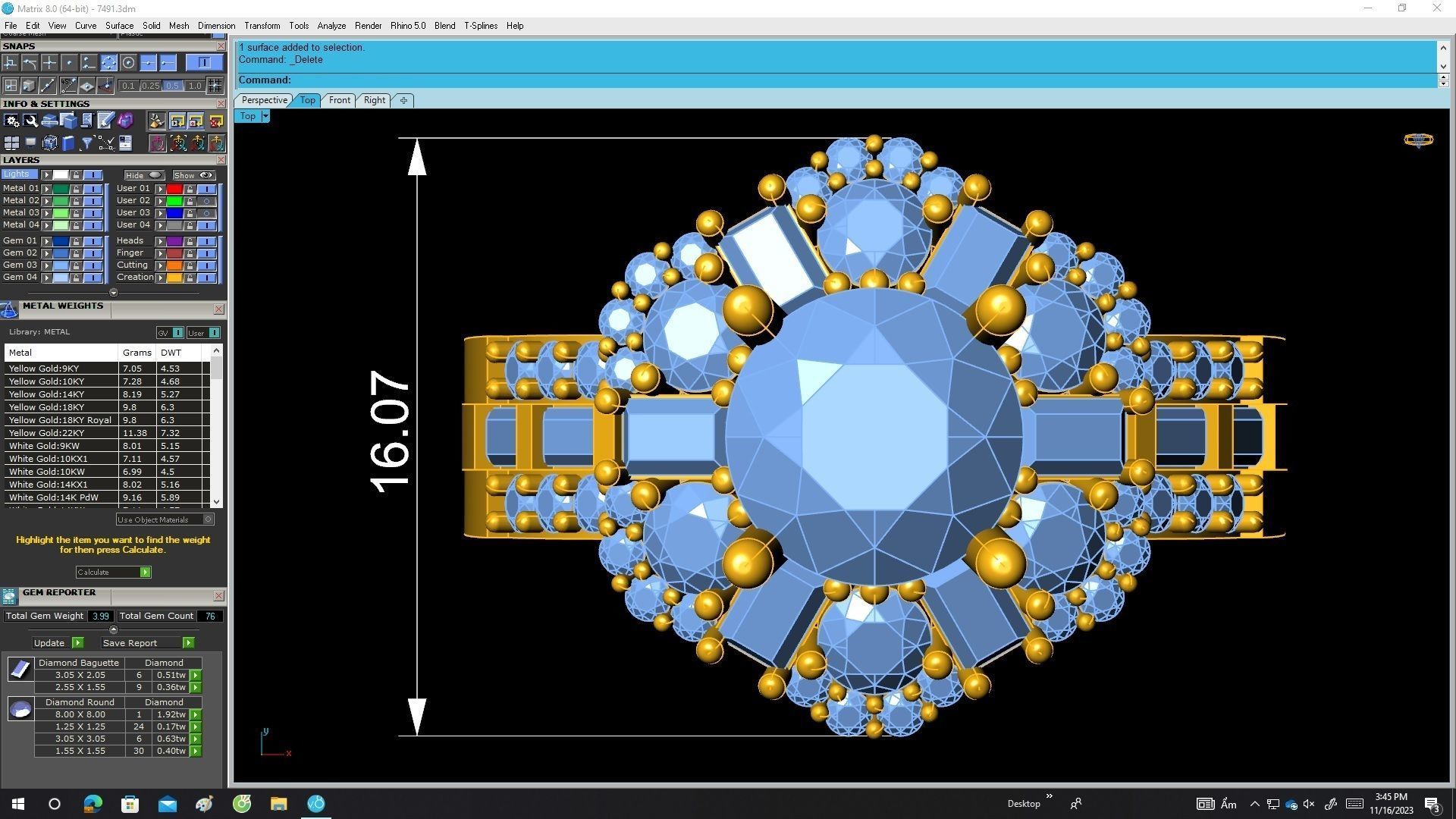 A7491 Flower Diamond Women Engagement Ring 3D Model 3D print model_5
