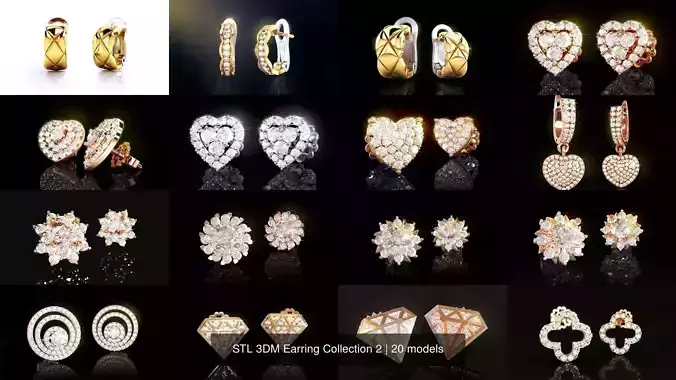STL 3DM Earring Collection 2 