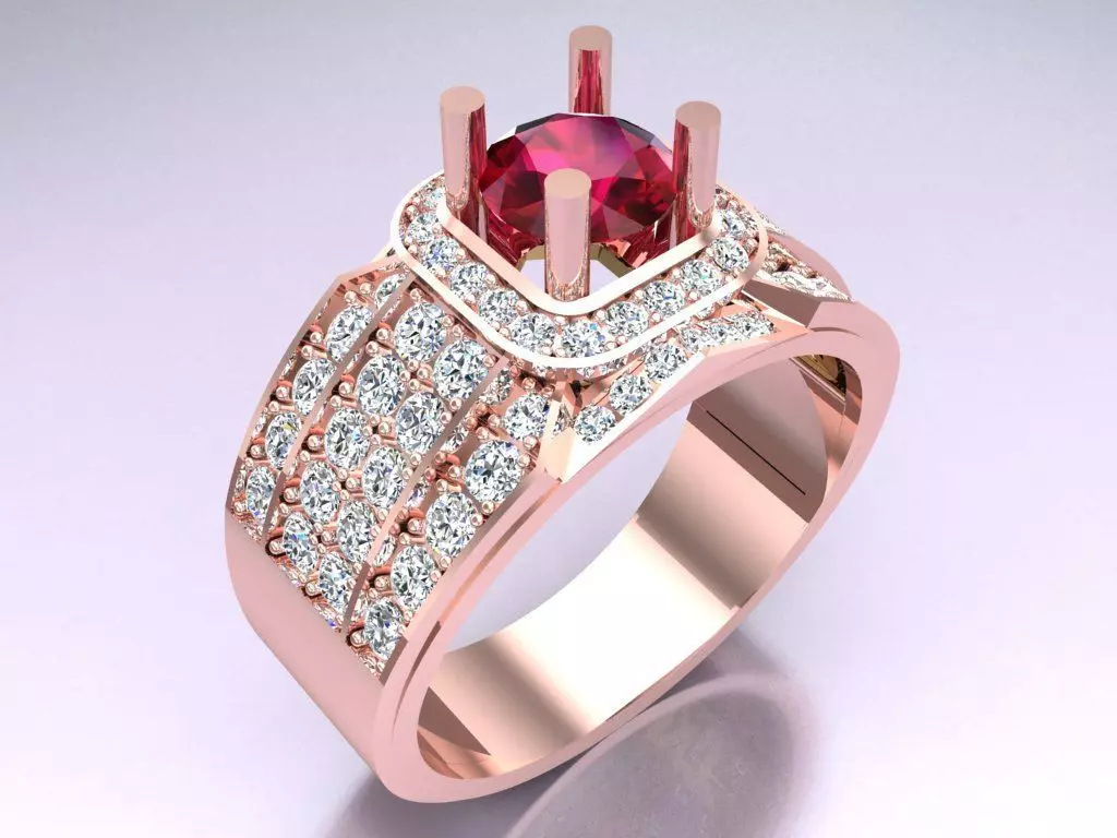 Diamond Ring - Mens Rings - N112302 3D print model_0