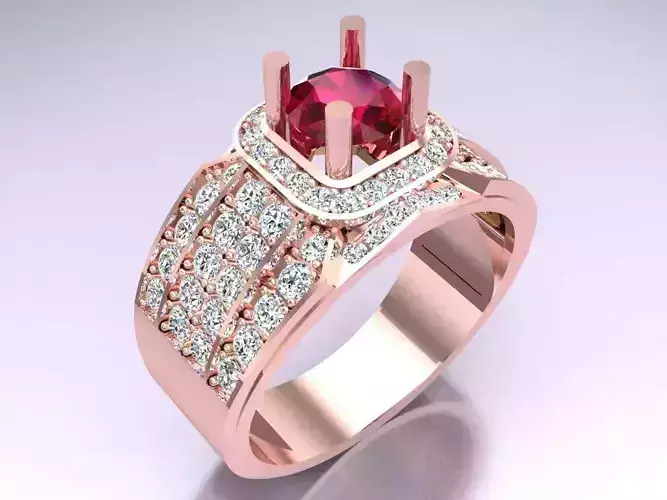 Diamond Ring - Mens Rings - N112302 3D print model