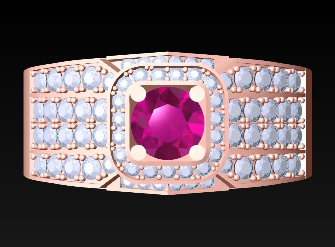 Diamond Ring - Mens Rings - N112302 3D print model_4