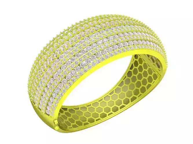 A7493 Asian Style Diamond Band Women Bangle Bracelets 3D Model
