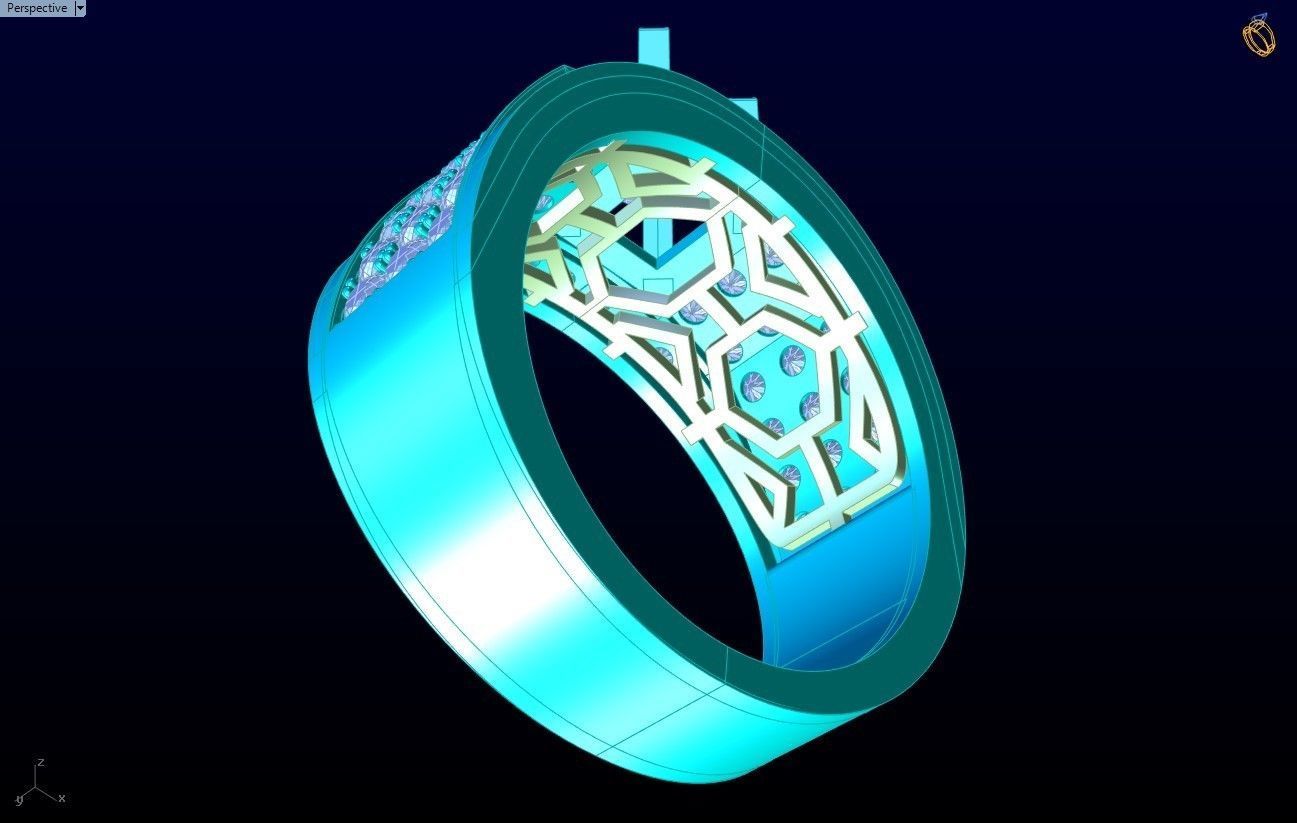 Diamond Ring - Mens Rings - N112307 3D print model_7