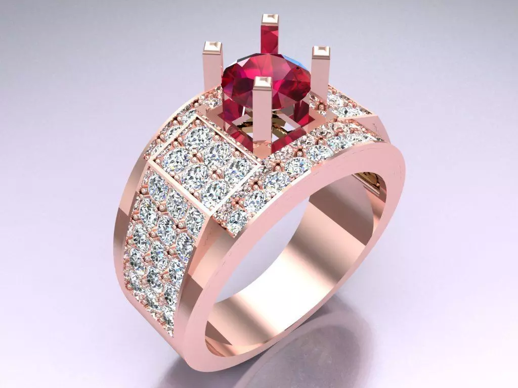 Diamond Ring - Mens Rings - N112307 3D print model_0