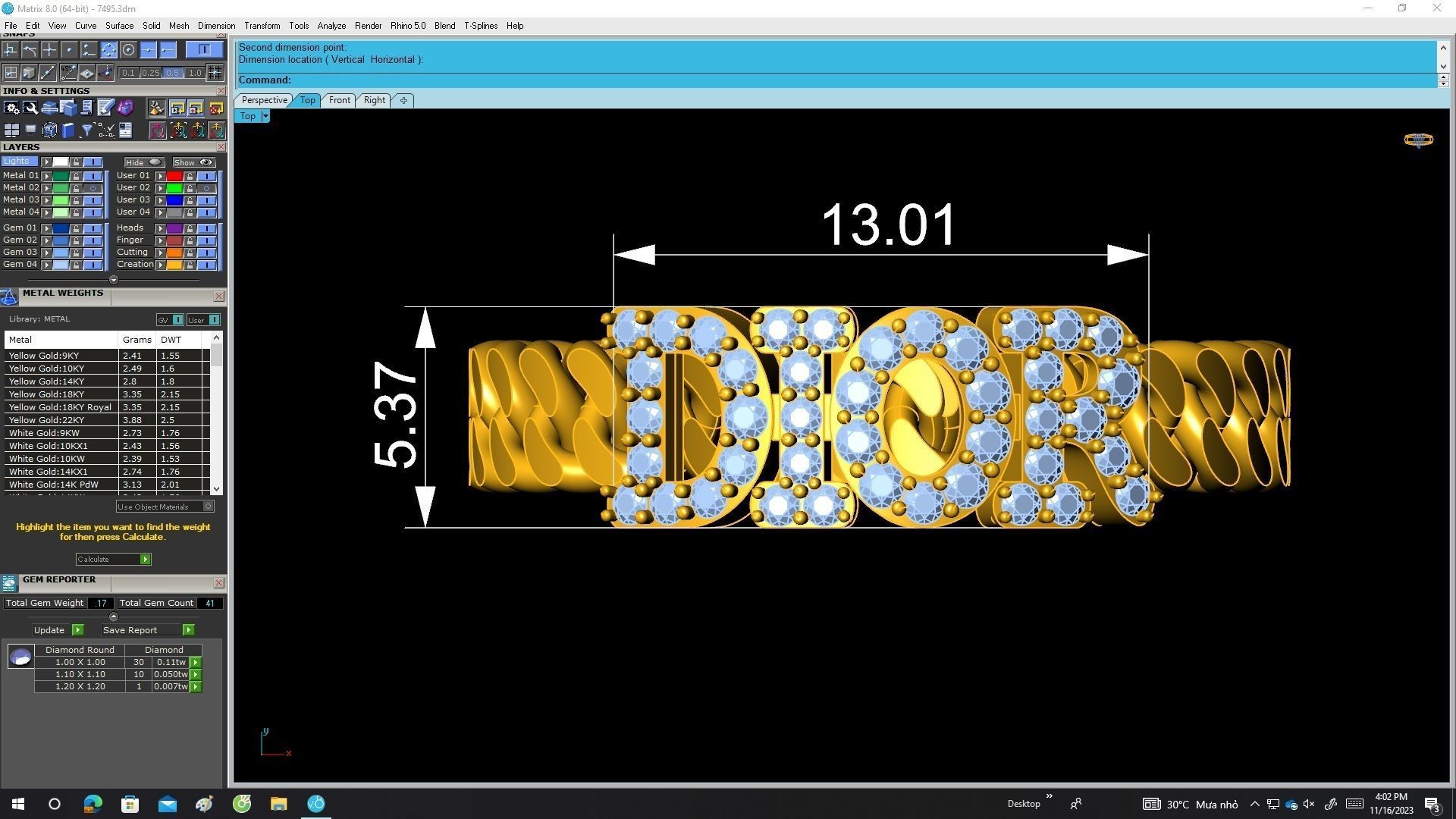 A7495 Luxury Cuban Text Fashion Women Ring 3D Model 3D print model_5