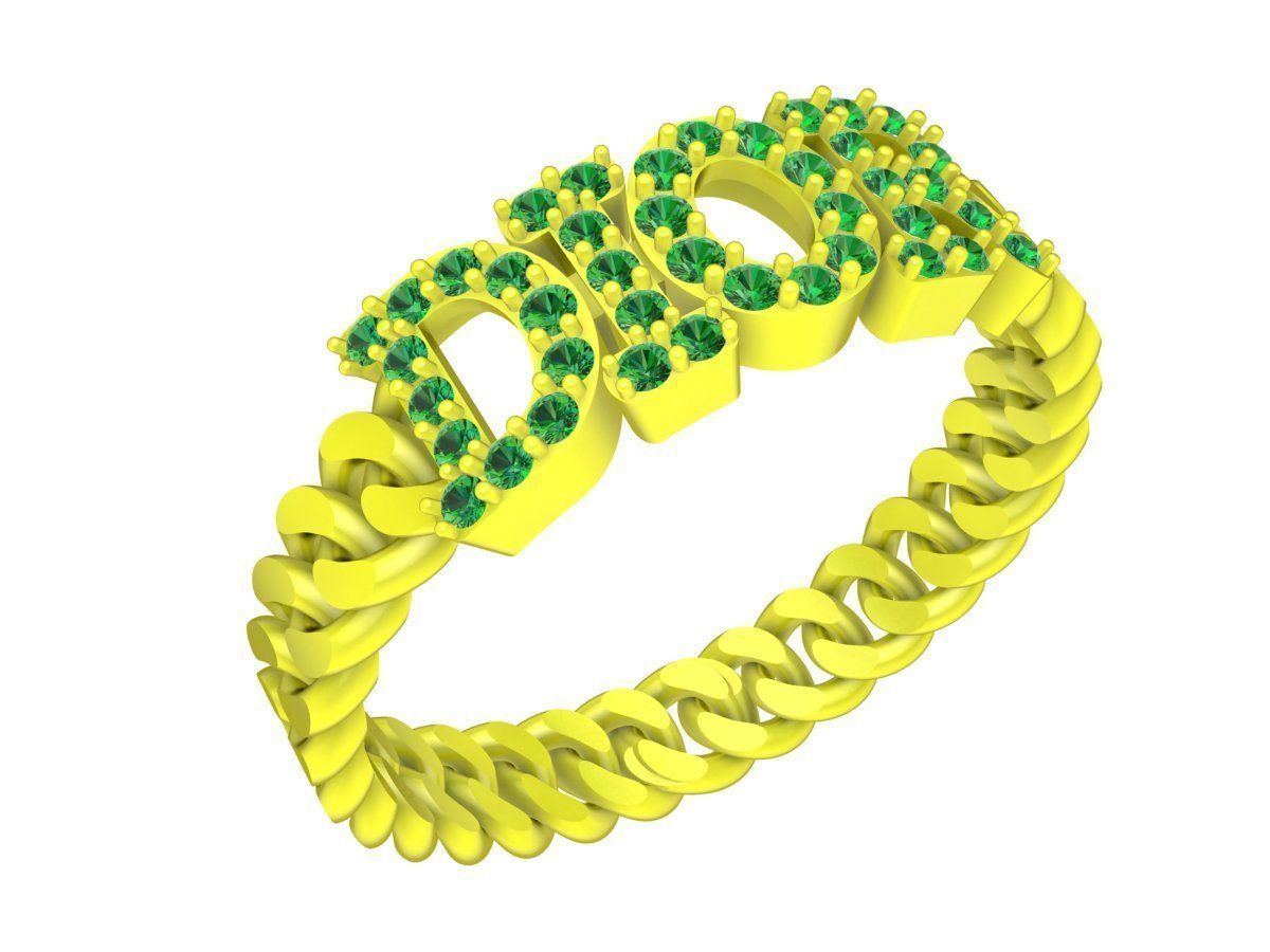 A7495 Luxury Cuban Text Fashion Women Ring 3D Model 3D print model_1