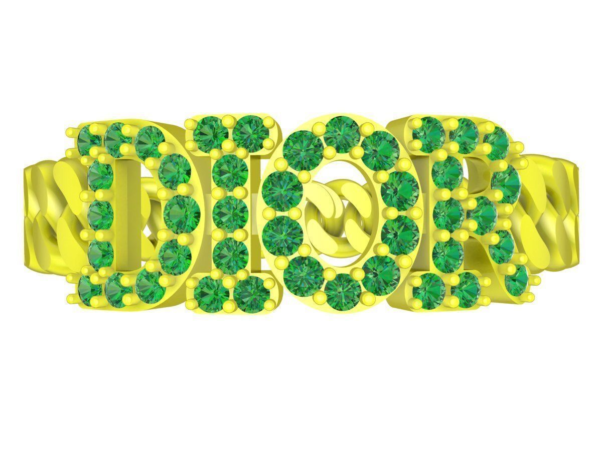 A7495 Luxury Cuban Text Fashion Women Ring 3D Model 3D print model_2