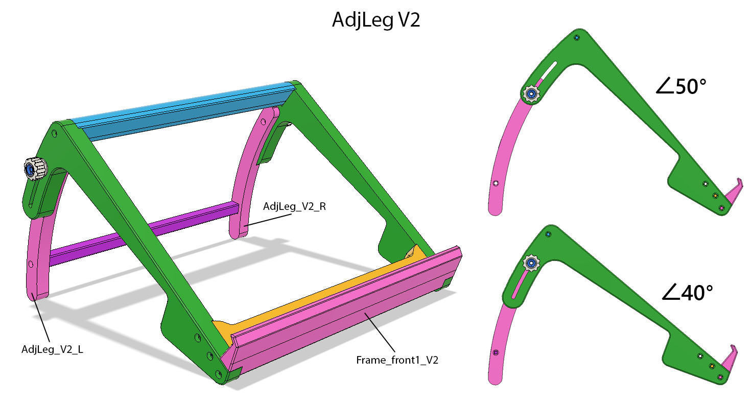 Adjustable Drawing Tablet Stand with custom commercial license 3D print model_7