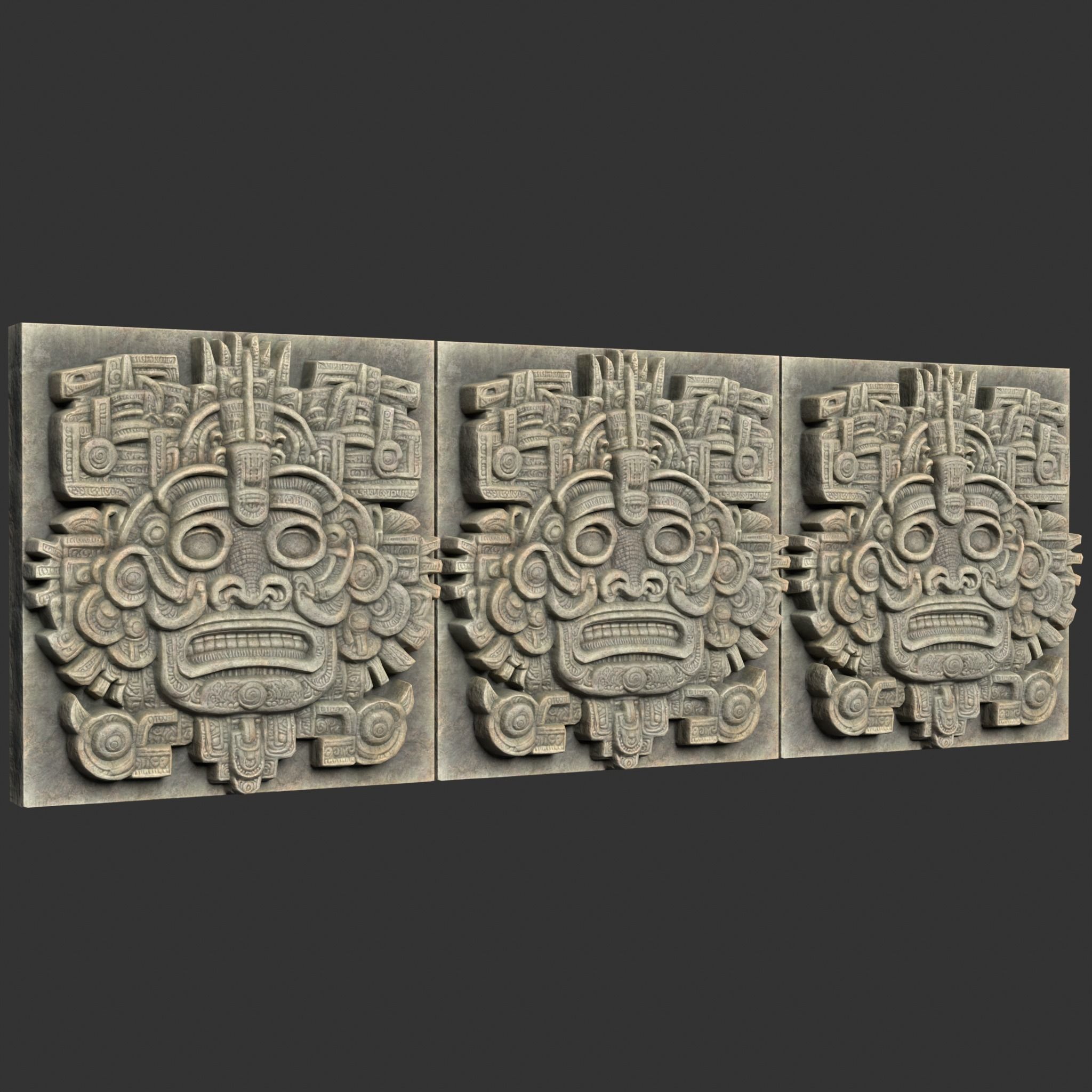 10 Low poly Mayan Temple Wall Decor 231206 Low-poly 3D model_16