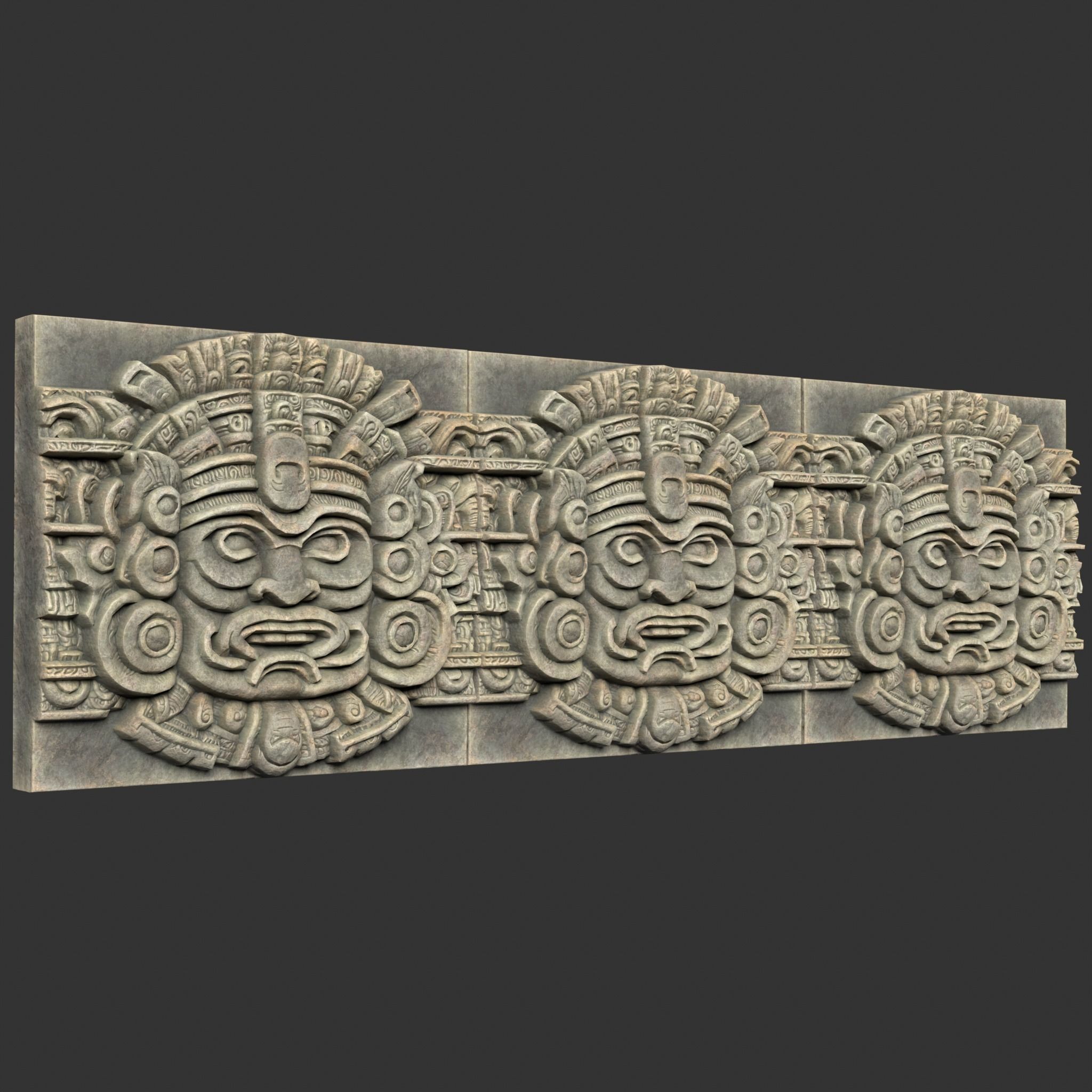 10 Low poly Mayan Temple Wall Decor 231206 Low-poly 3D model_2