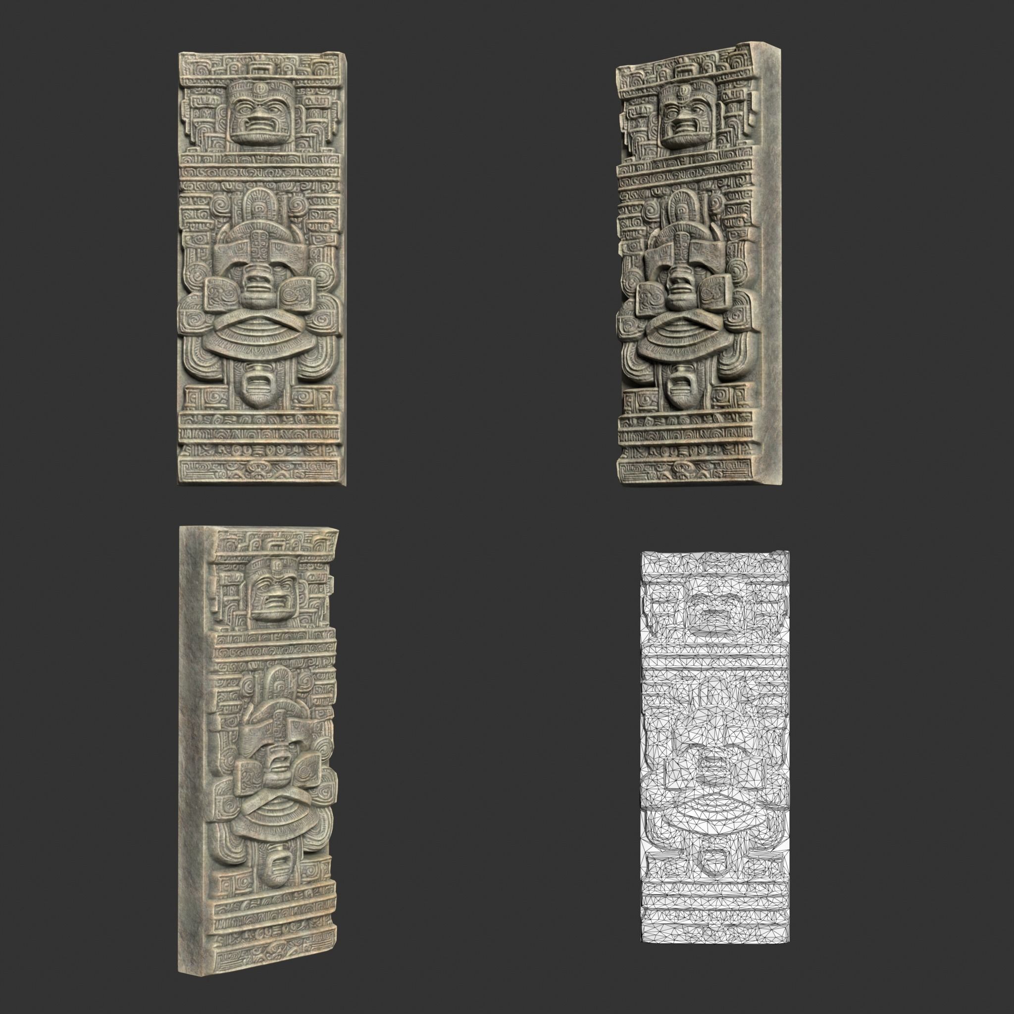 10 Low poly Mayan Temple Wall Decor 231206 Low-poly 3D model_21