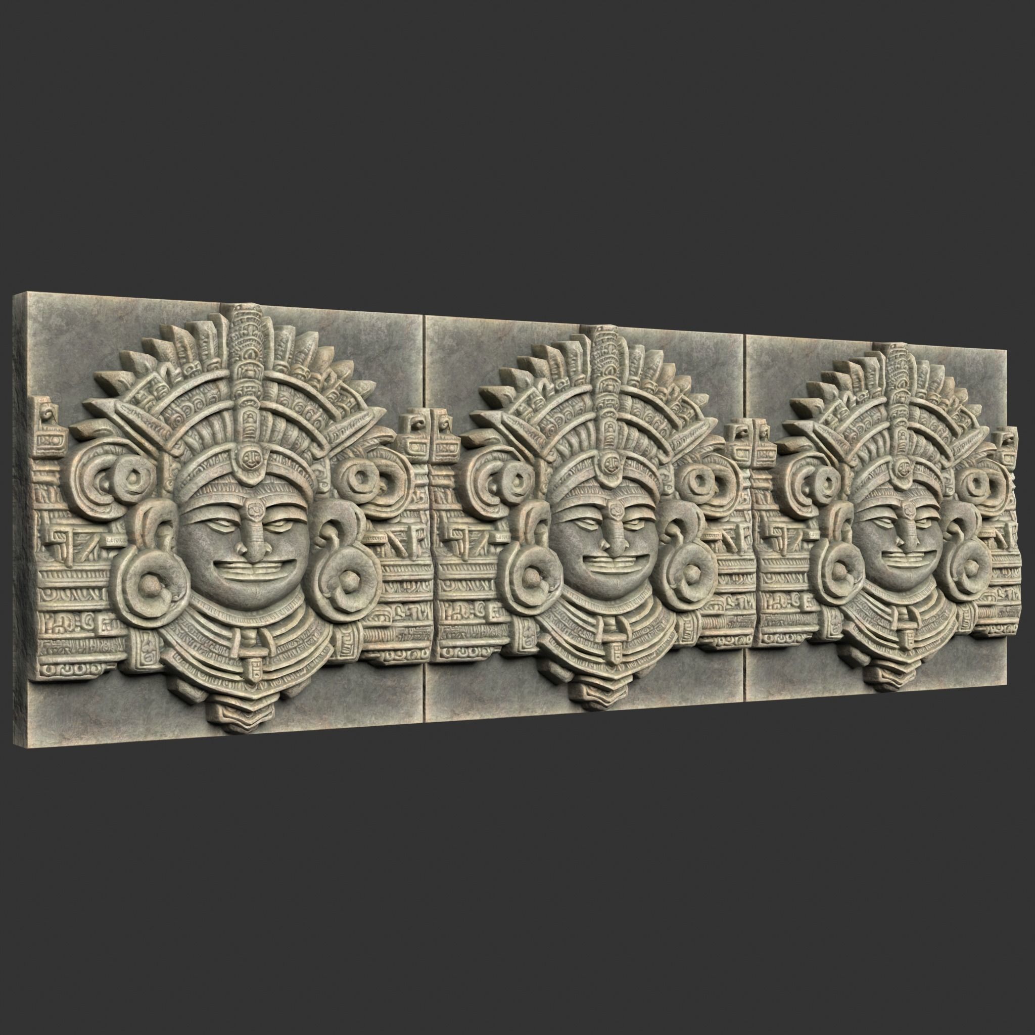 10 Low poly Mayan Temple Wall Decor 231206 Low-poly 3D model_8