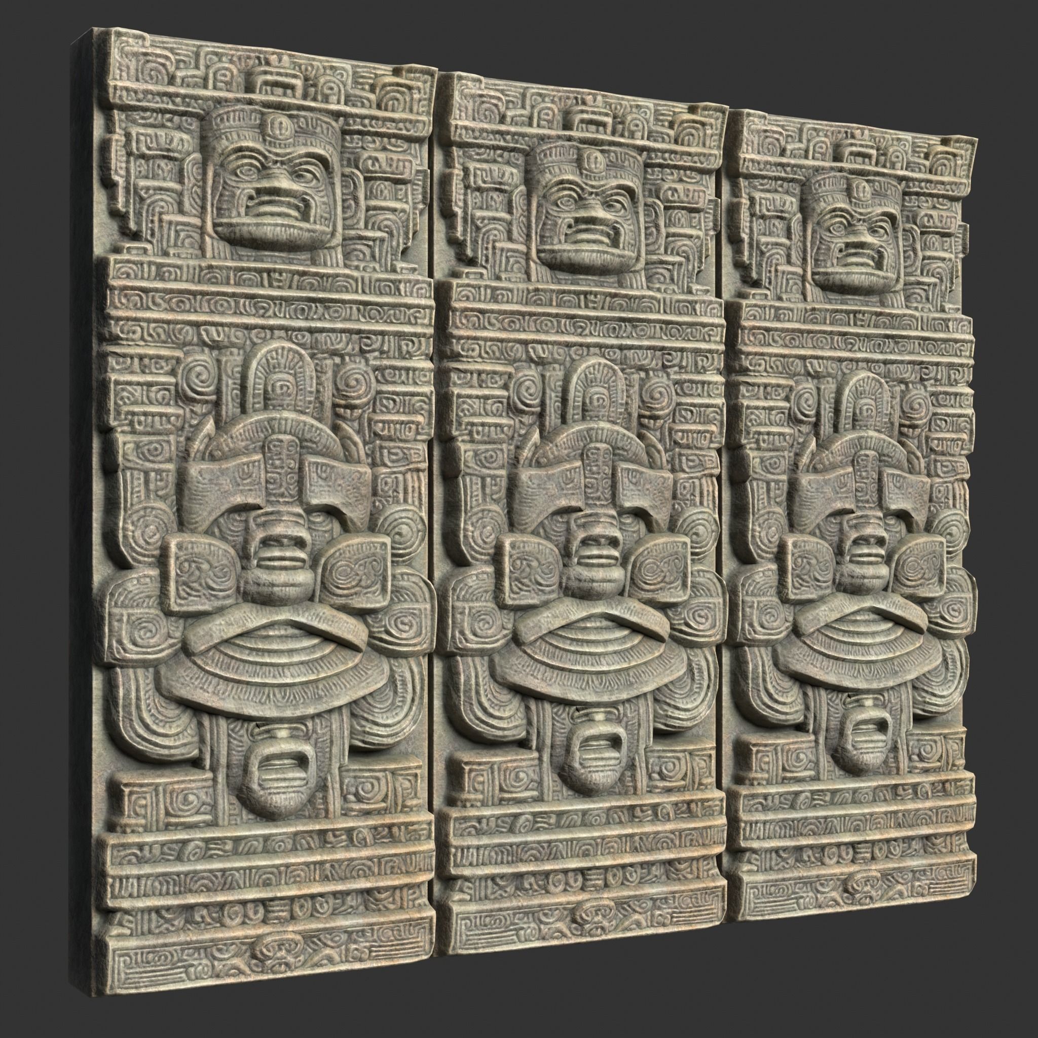 10 Low poly Mayan Temple Wall Decor 231206 Low-poly 3D model_20