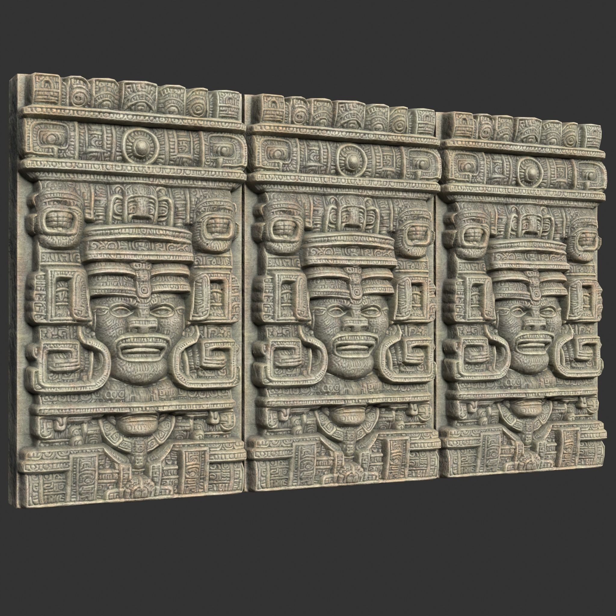 10 Low poly Mayan Temple Wall Decor 231206 Low-poly 3D model_18