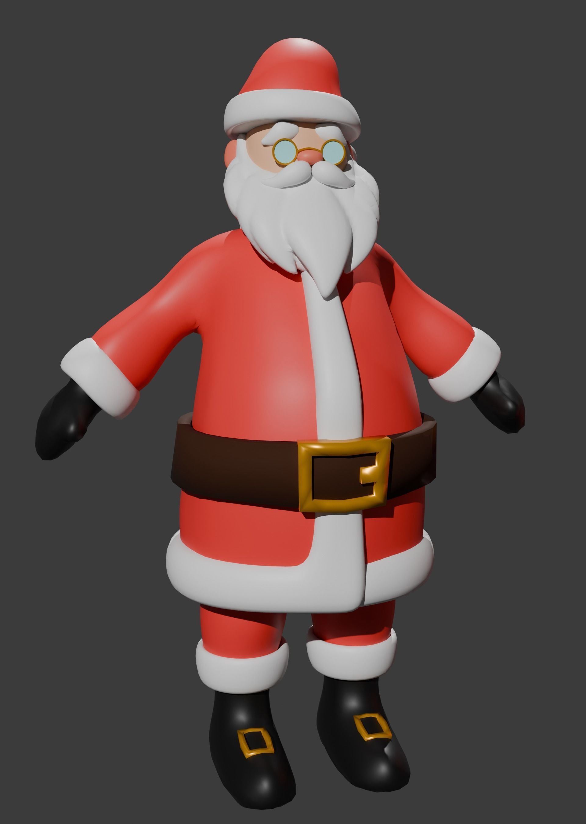 Santa Claus Rigged Free 3D model_10