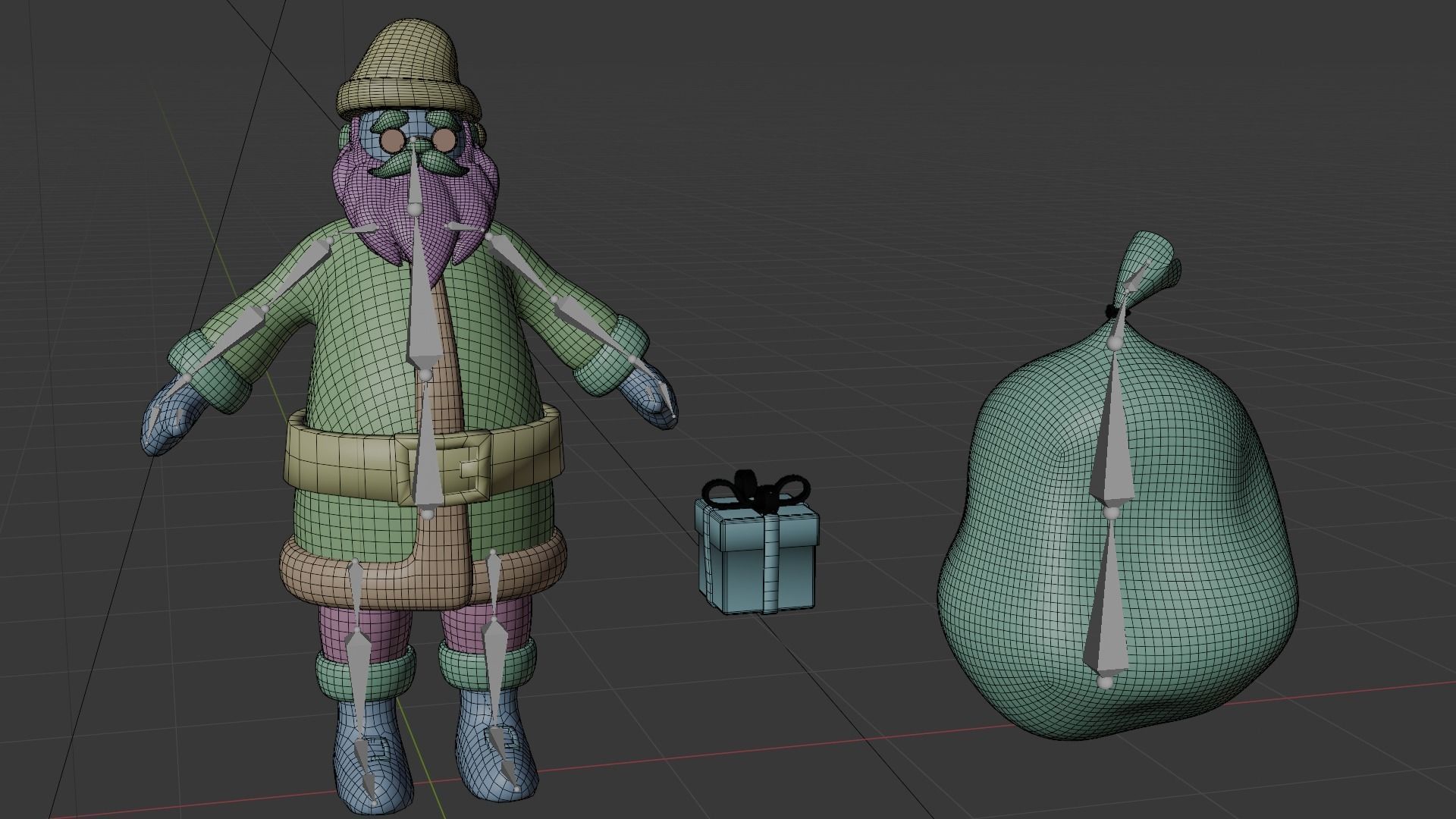 Santa Claus Rigged Free 3D model_8