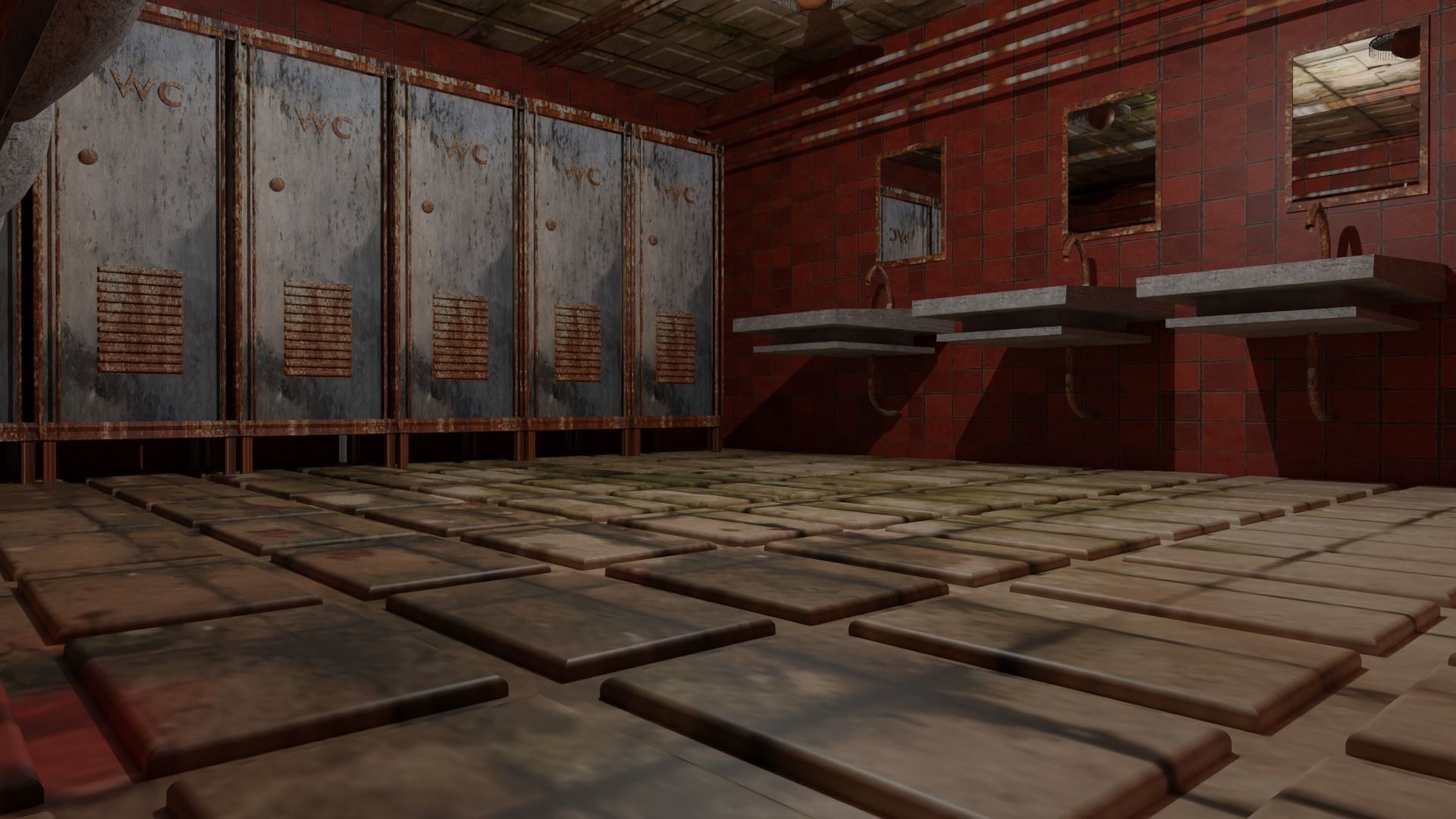 Creepy Restroom Wc Low-poly 3D model_4