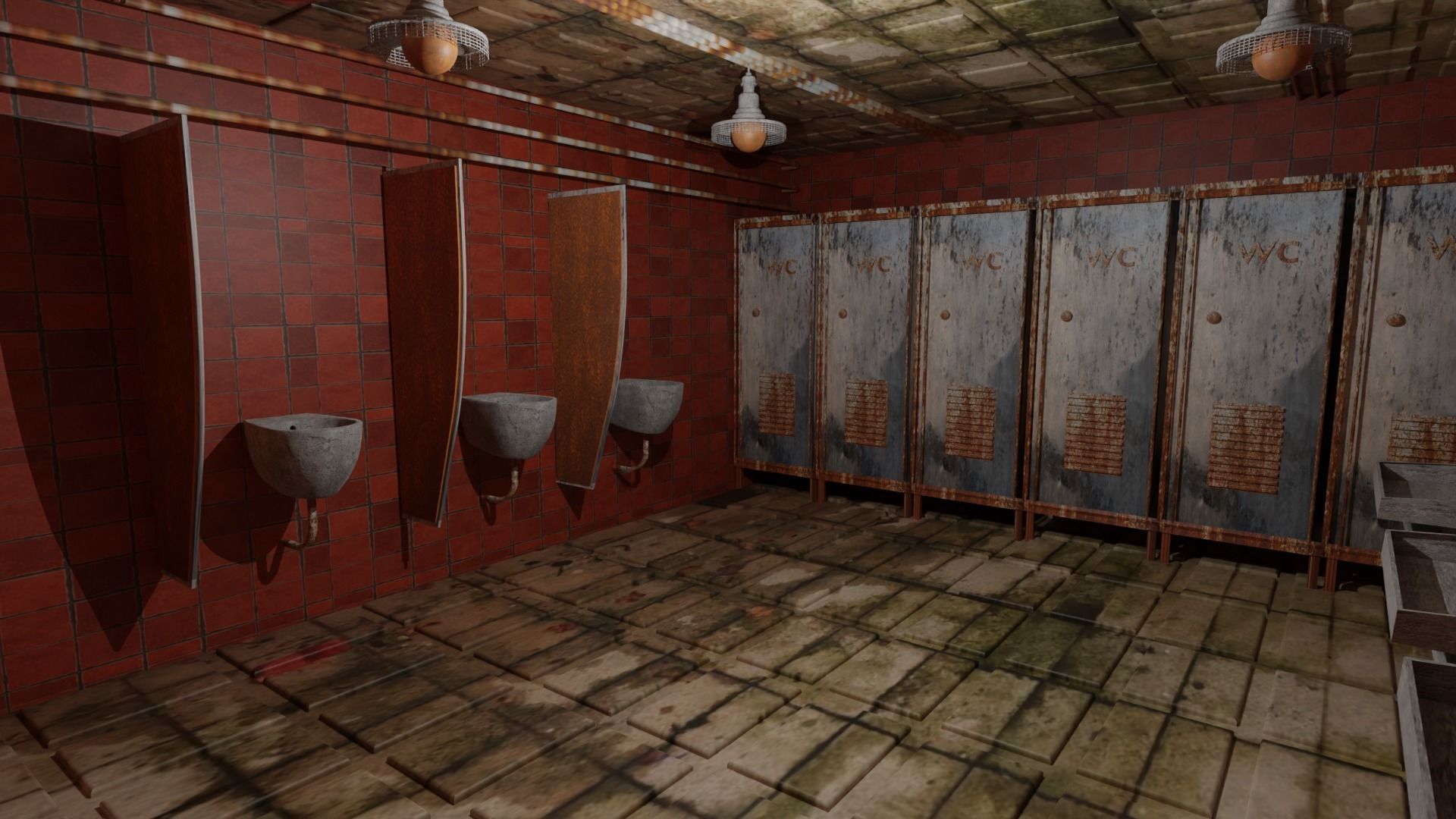 Creepy Restroom Wc Low-poly 3D model_2
