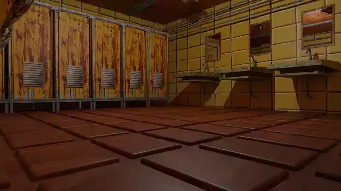 Creepy Restroom Wc Low-poly 3D model