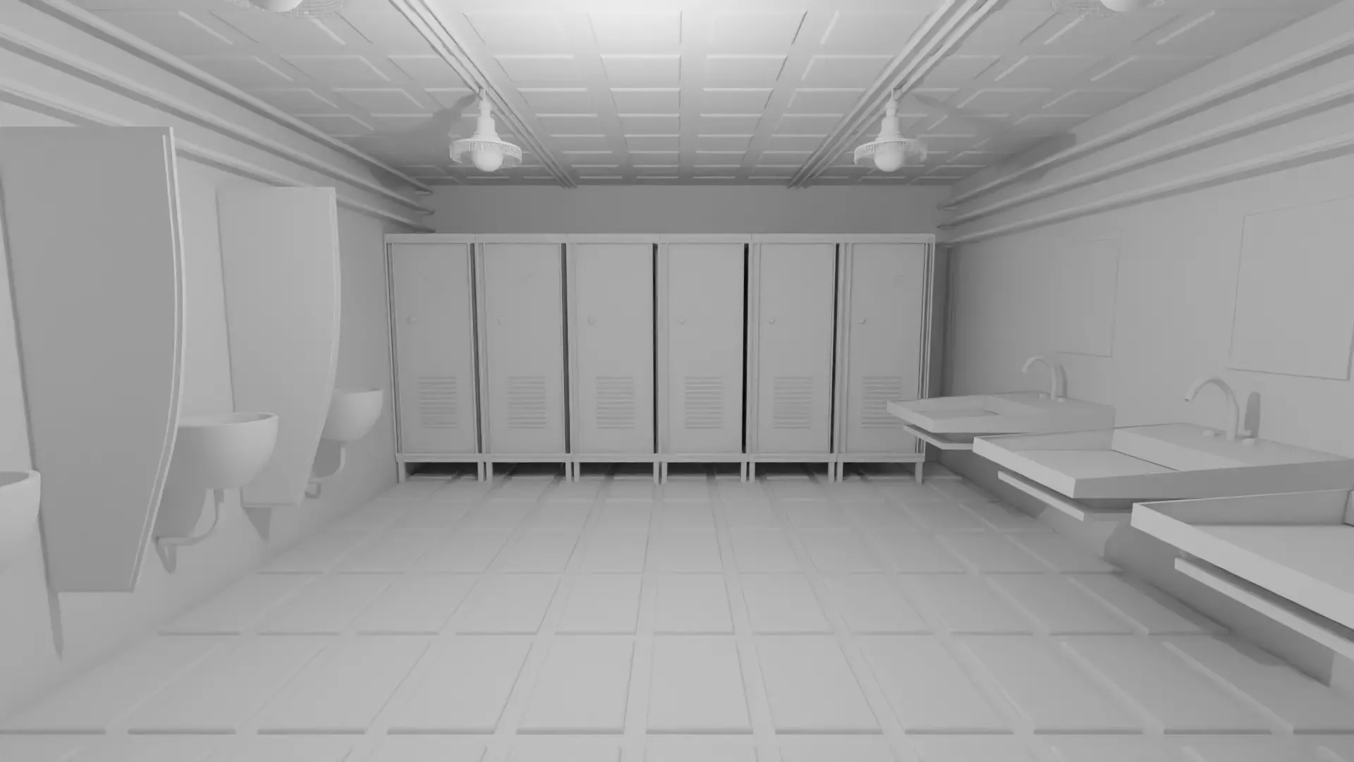 Restroom Wc - No Material Low-poly 3D model_0