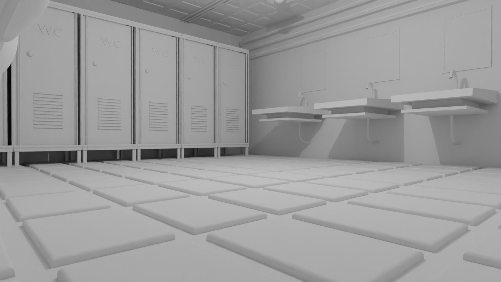 Restroom Wc - No Material Low-poly 3D model_4