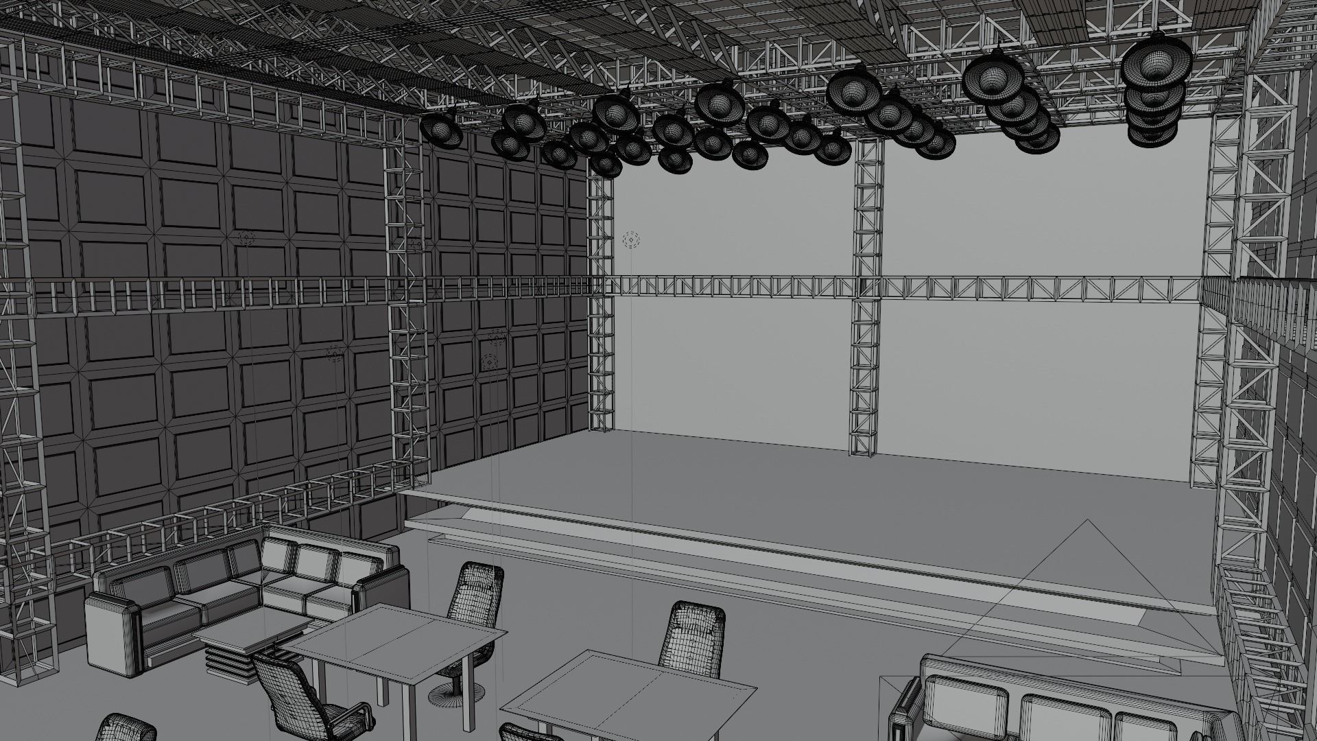Nightclub Disco interior Low-poly 3D model_8