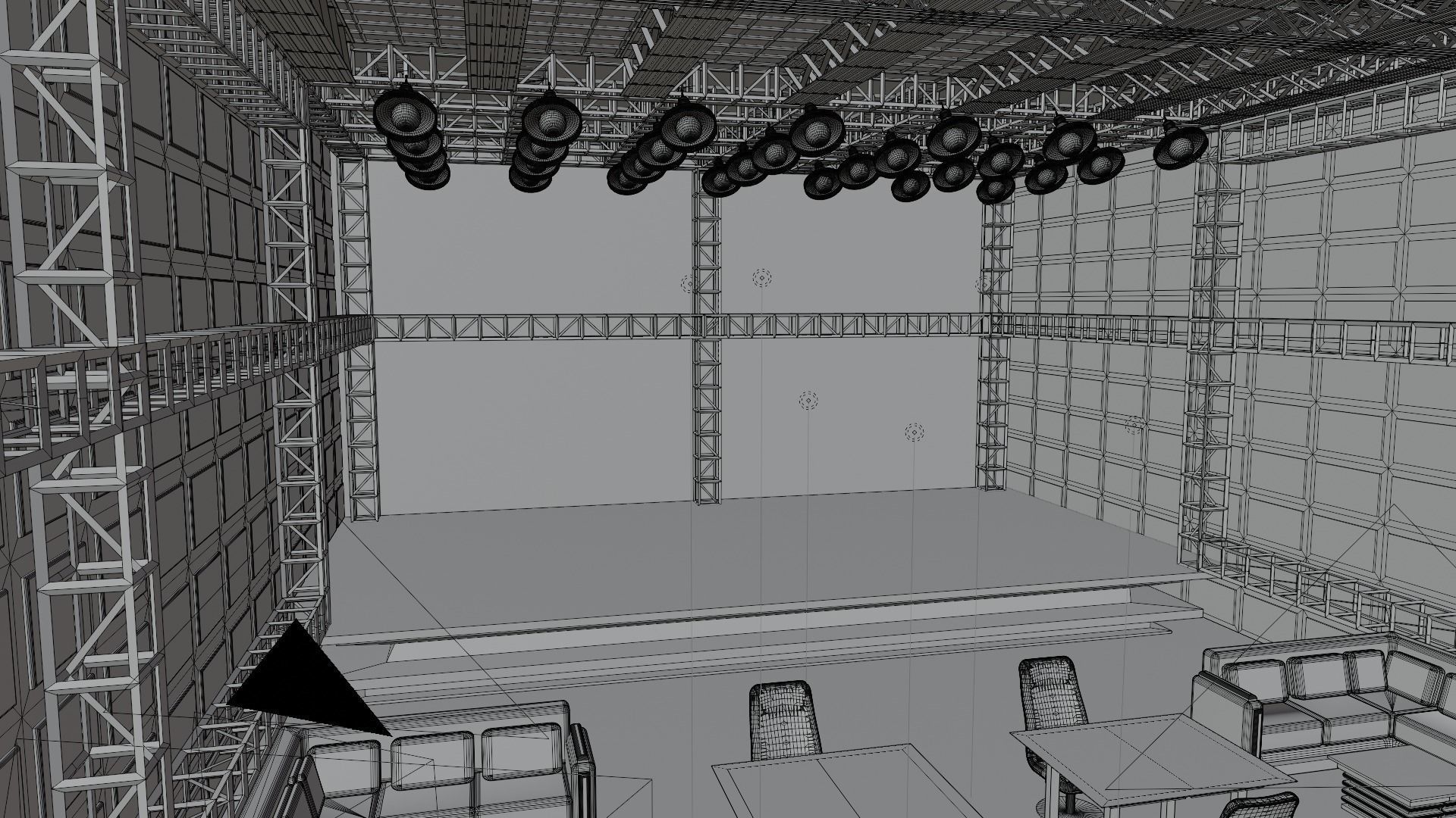 Nightclub Disco interior Low-poly 3D model_7