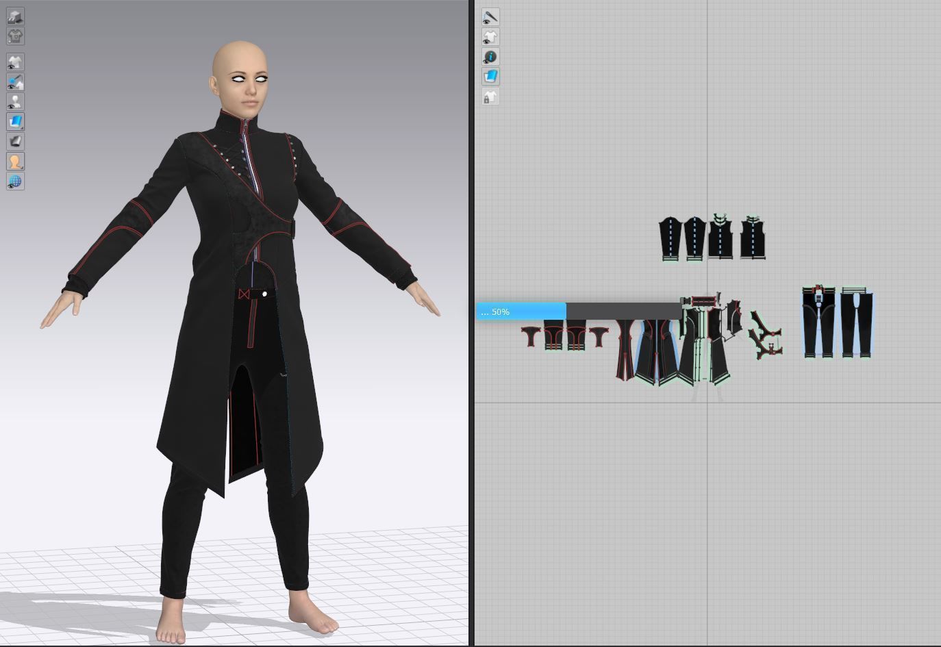 Gothic outfit 3D model_7
