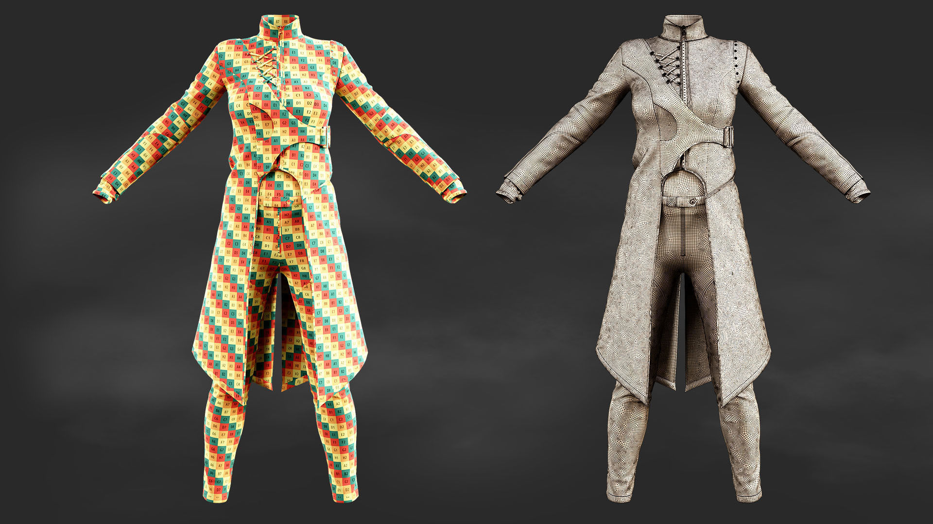 Gothic outfit 3D model_5