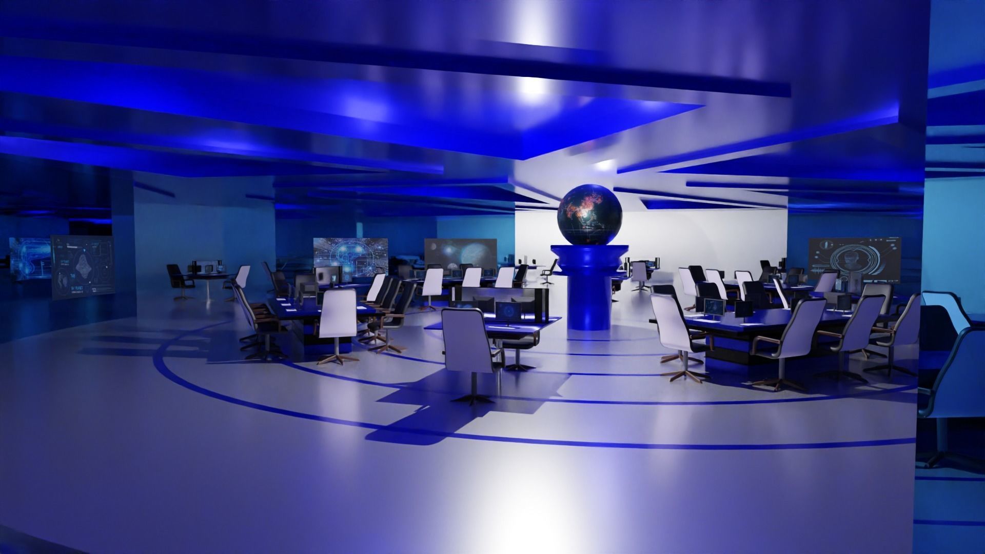 Sci-Fi Command Center Low-poly 3D model_1