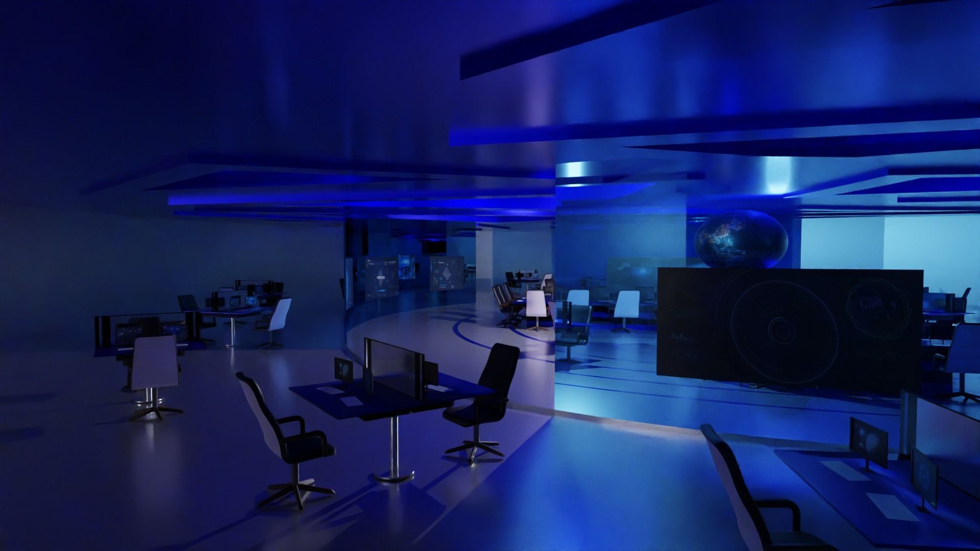 Sci-Fi Command Center Low-poly 3D model_2