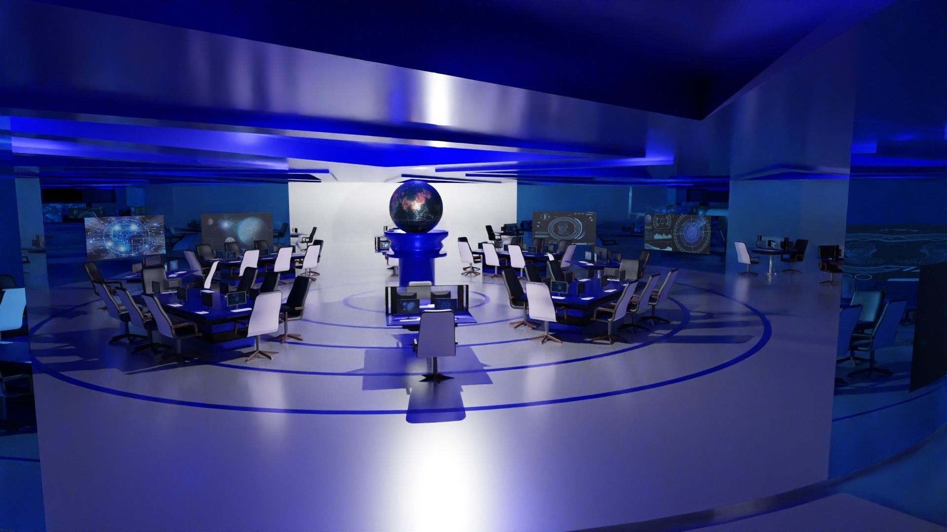 Sci-Fi Command Center Low-poly 3D model_5